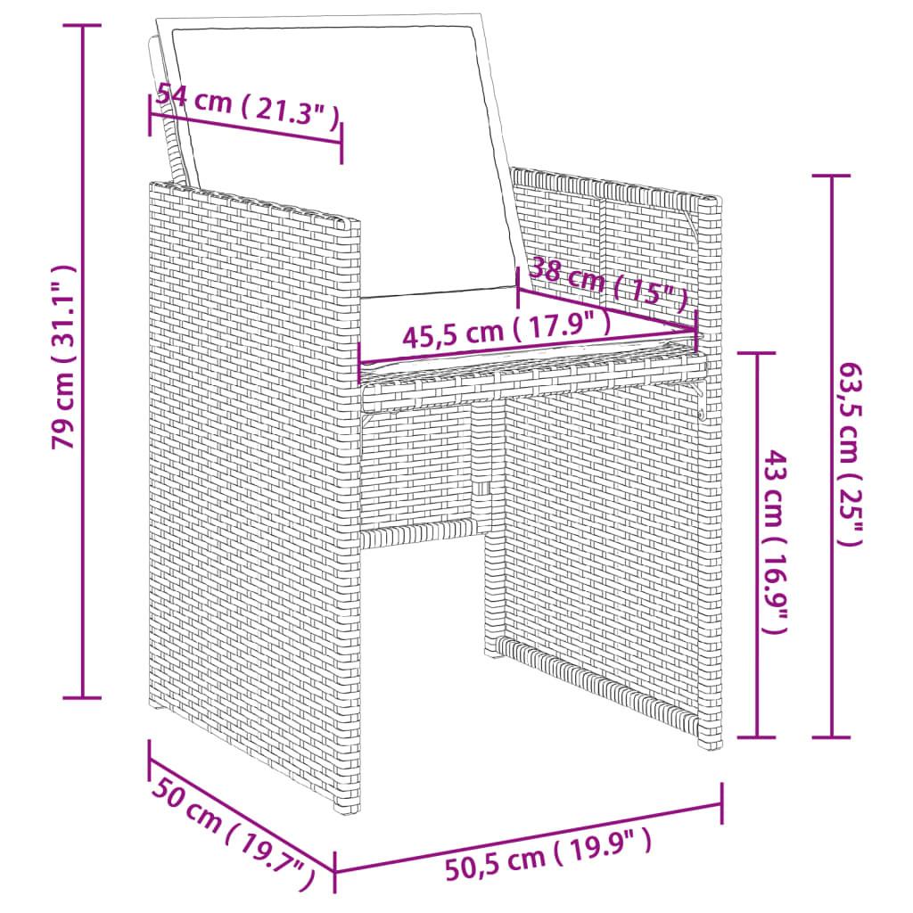 VidaXL Gartenstuhl poly-rattan