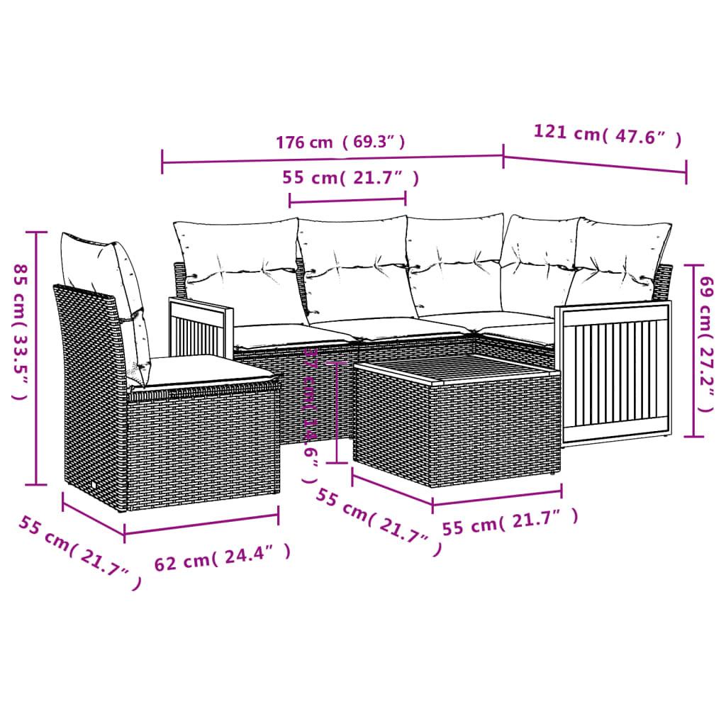 VidaXL Garten sofagarnitur poly-rattan