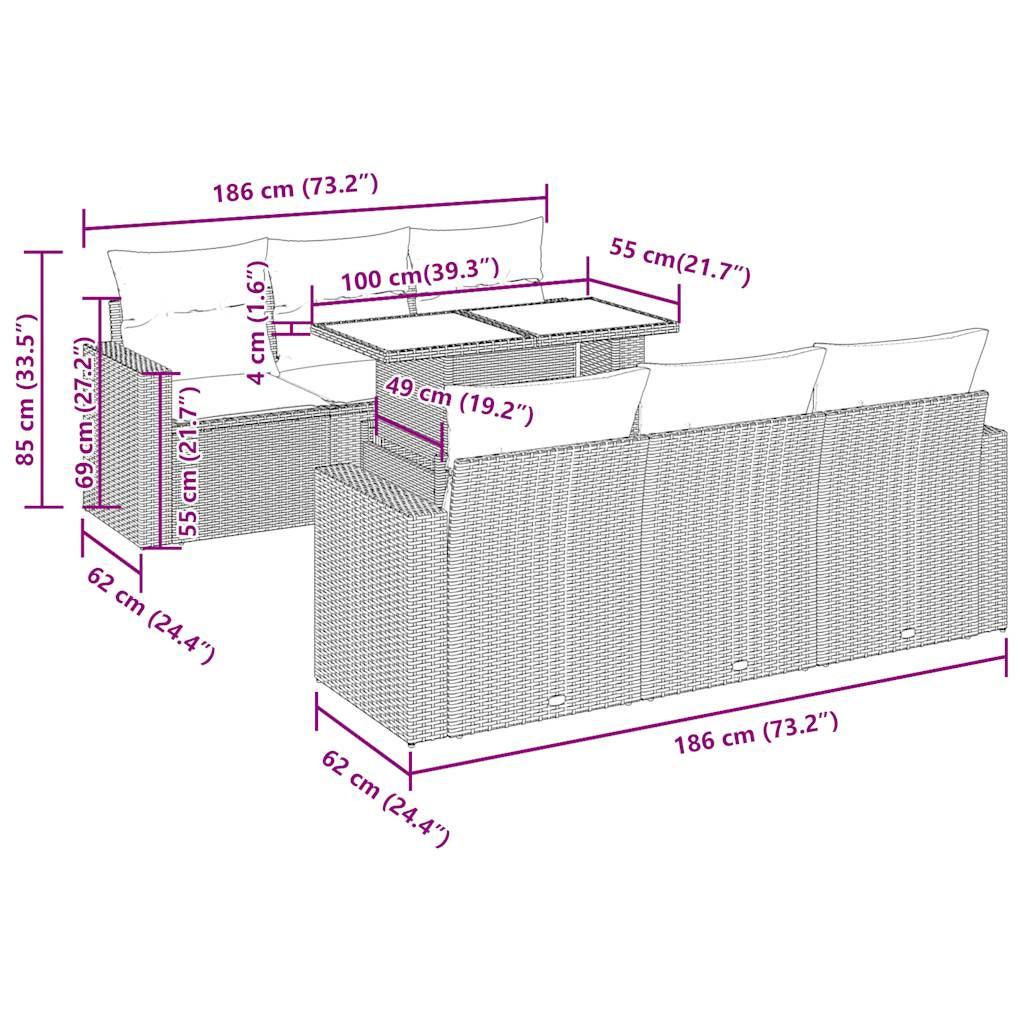 VidaXL Gartensofa set poly-rattan