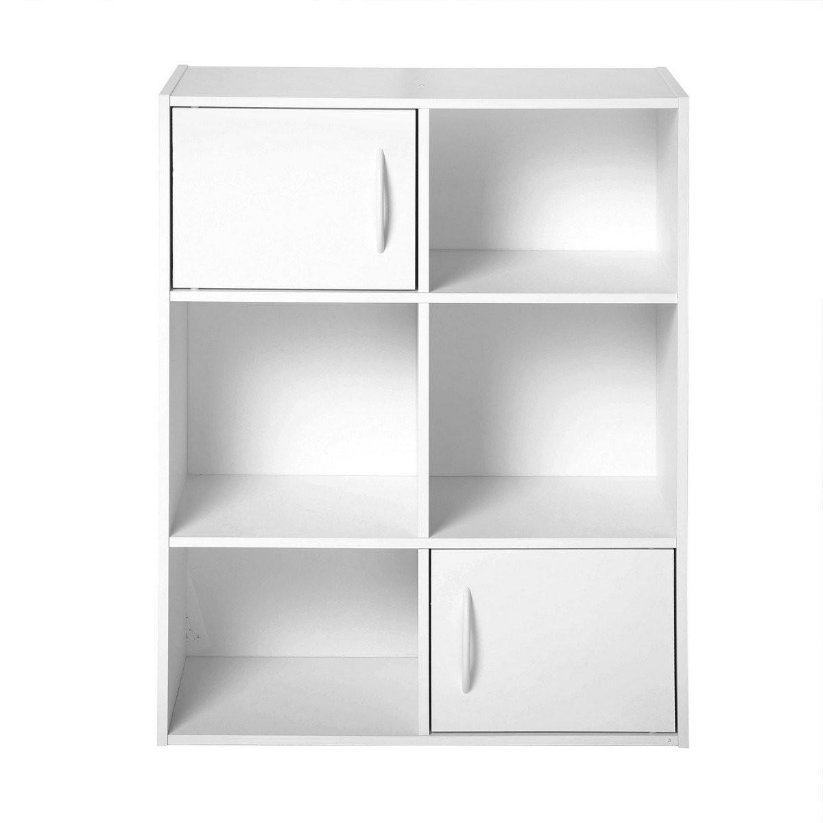 Calicosy Aufbewahrungsregal 6 Fächer mit 2 Türen - L61,5 cm