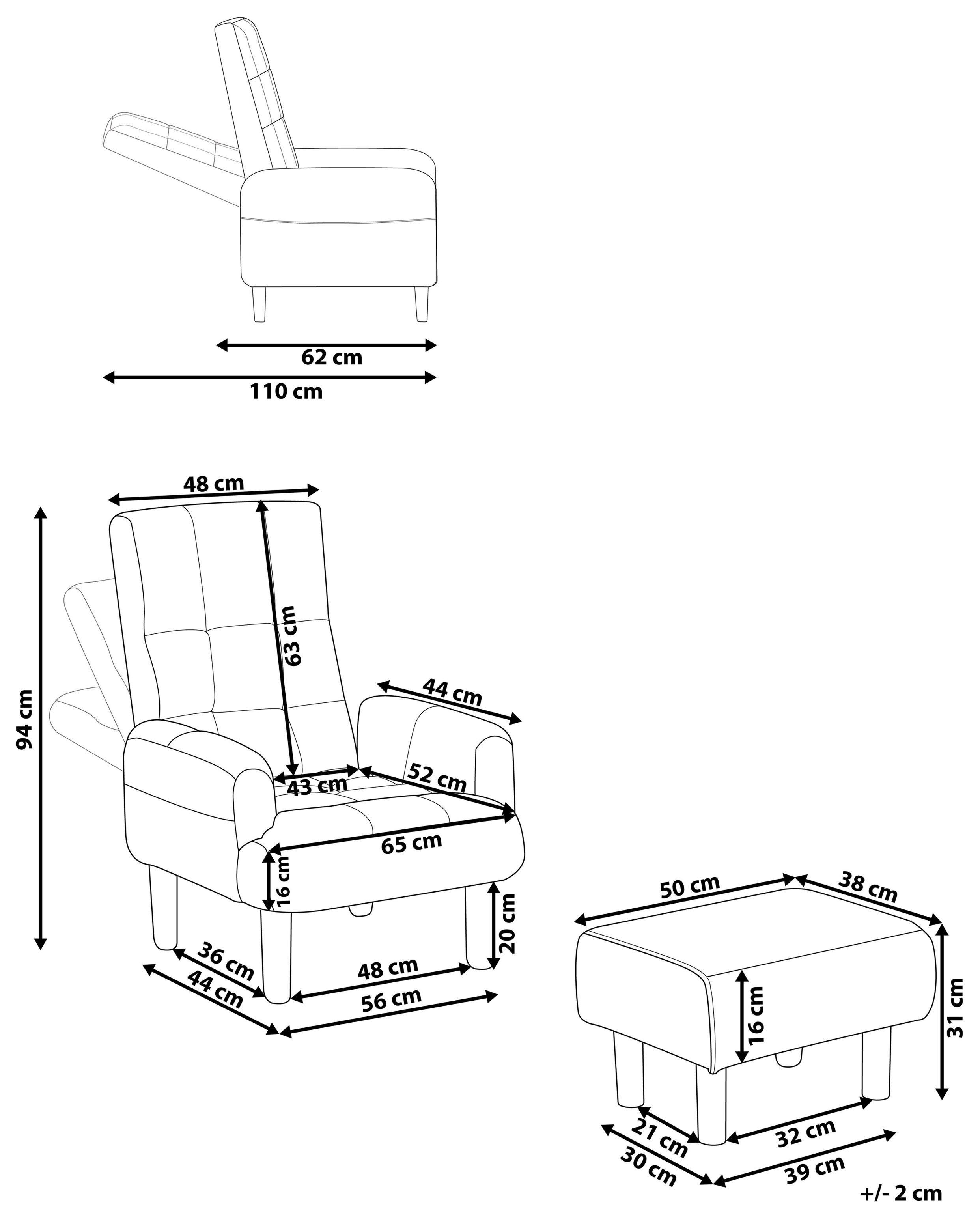 Beliani Fernsehsessel aus Kunstleinen Retro OLAND