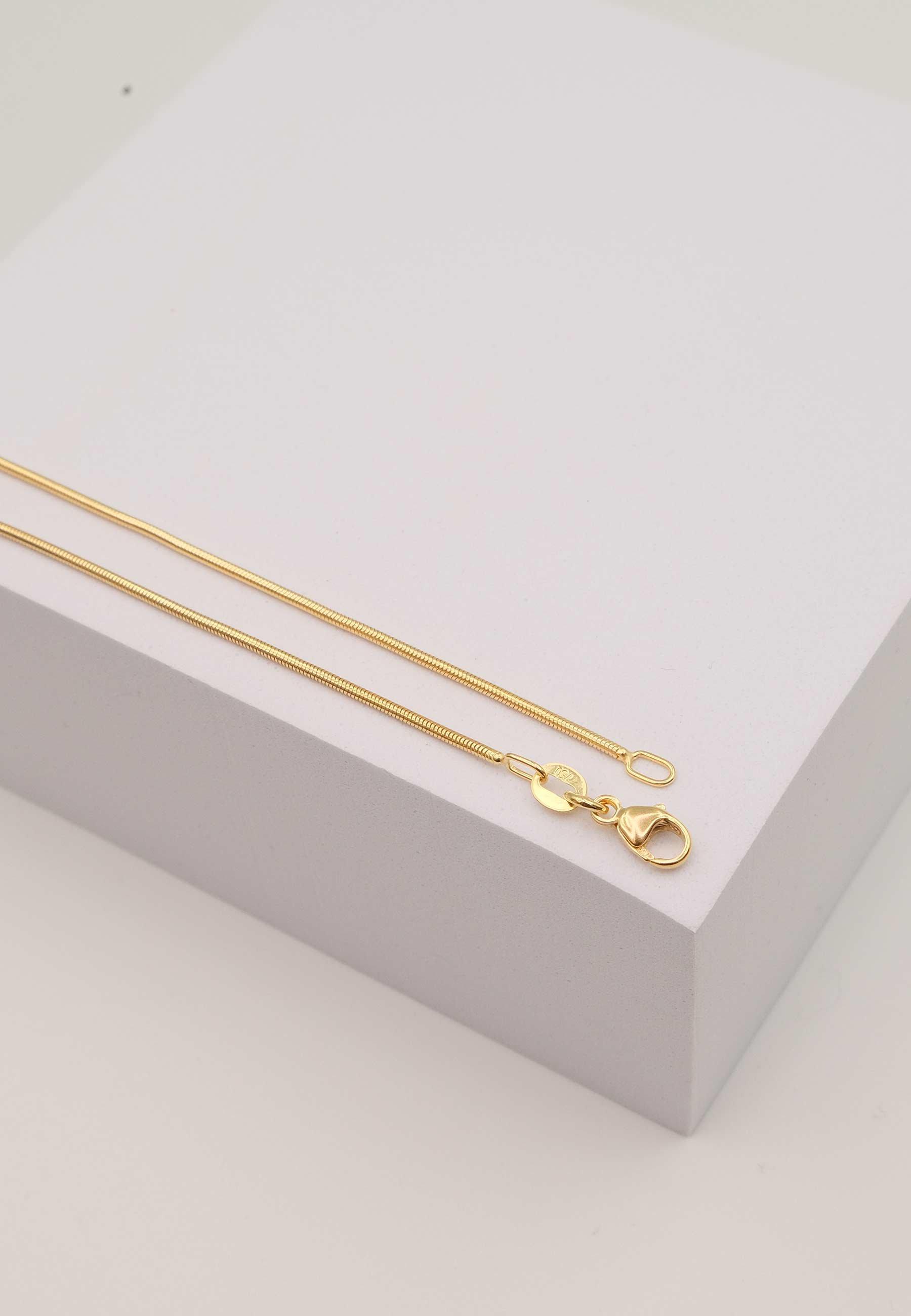 MUAU Schmuck Collier Schlange Gelbgold 750, 1.2mm, 60cm