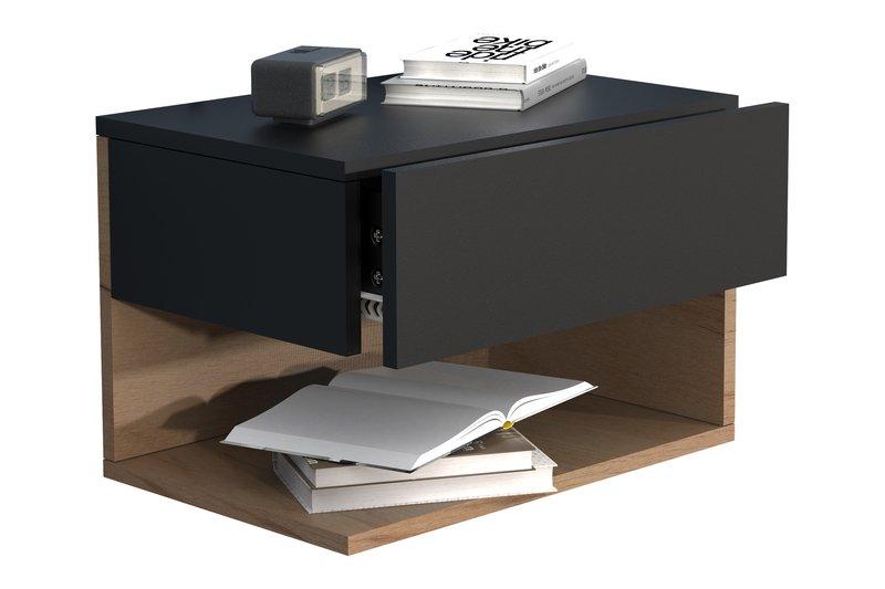 VCM Nachtschrank | Wandschublade | Wandboard | Nachttisch | Maße ca. H. 30 x B. 45 x T. 32 cm - Usal XL 45 cm