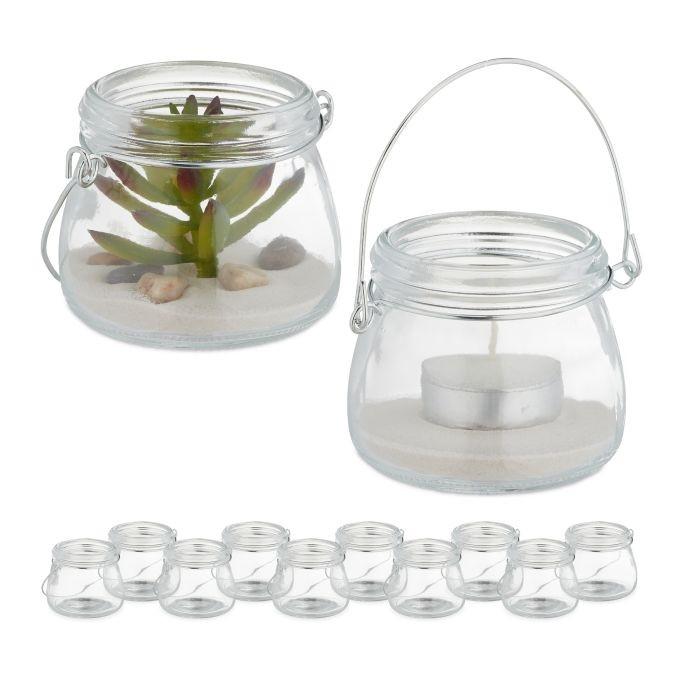 Northio Transparentes Windlicht-Set mit 12 Stück