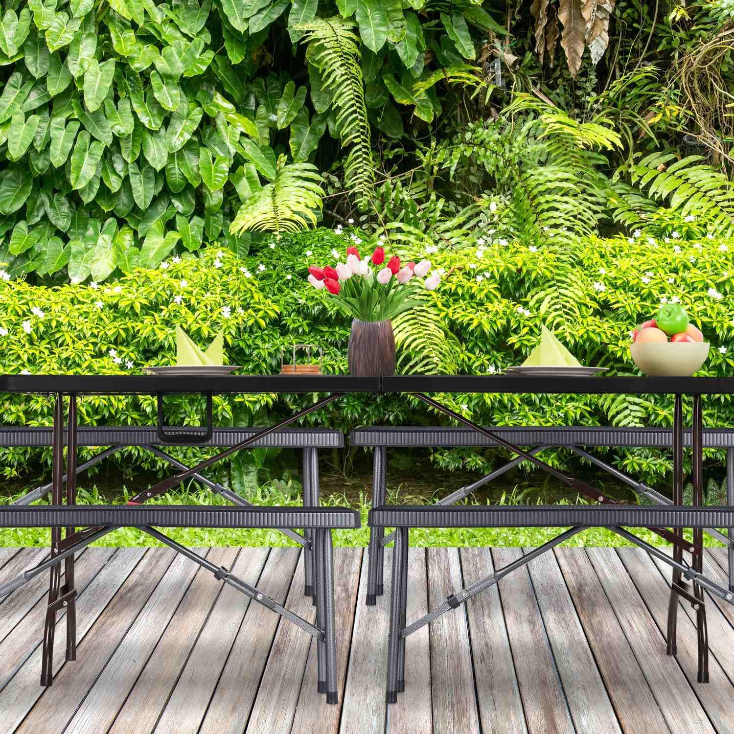 B2X Schwarze Bierbank im 2er-Set