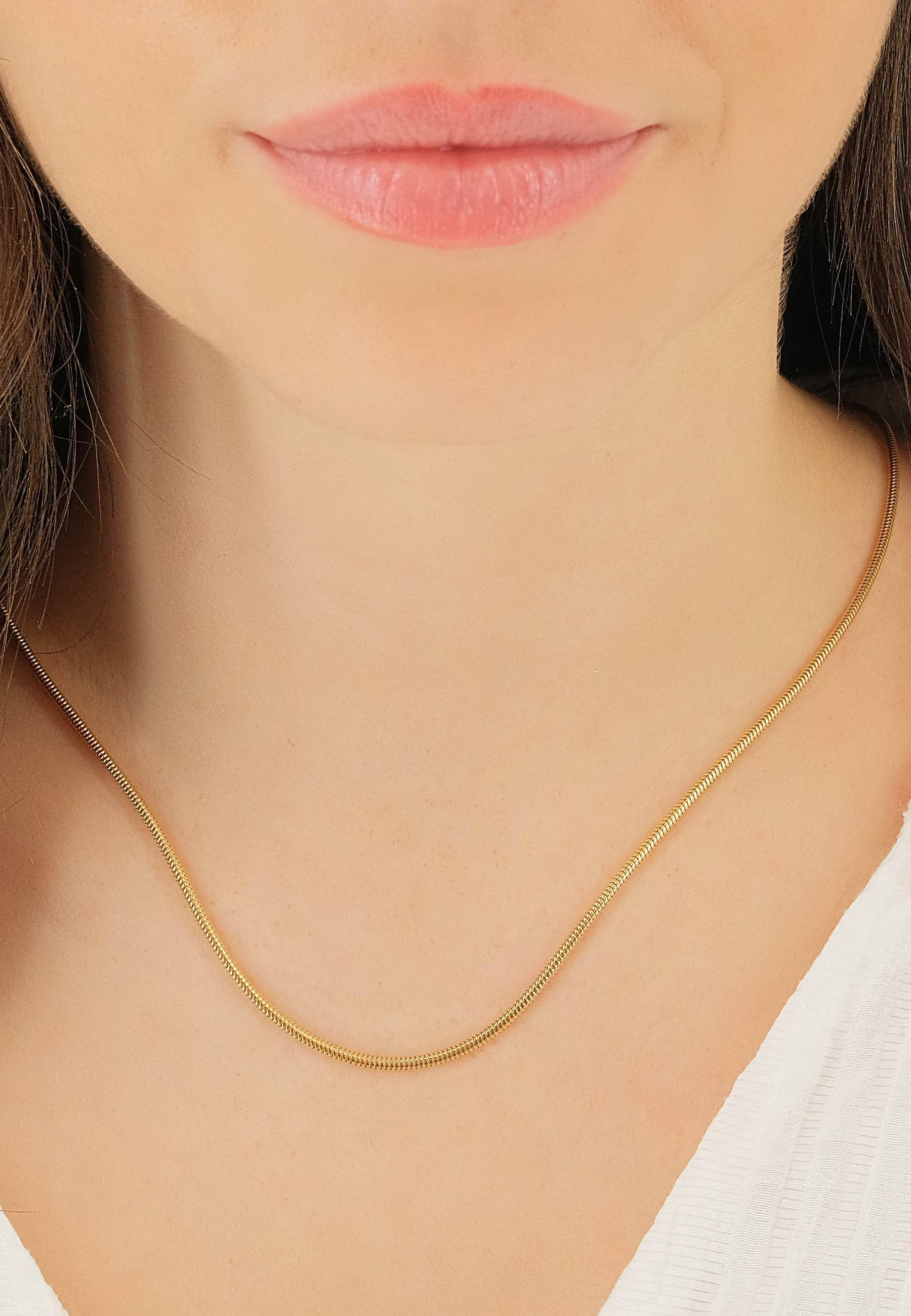 MUAU Schmuck Collier Schlange Gelbgold 750, 1.9mm, 55cm