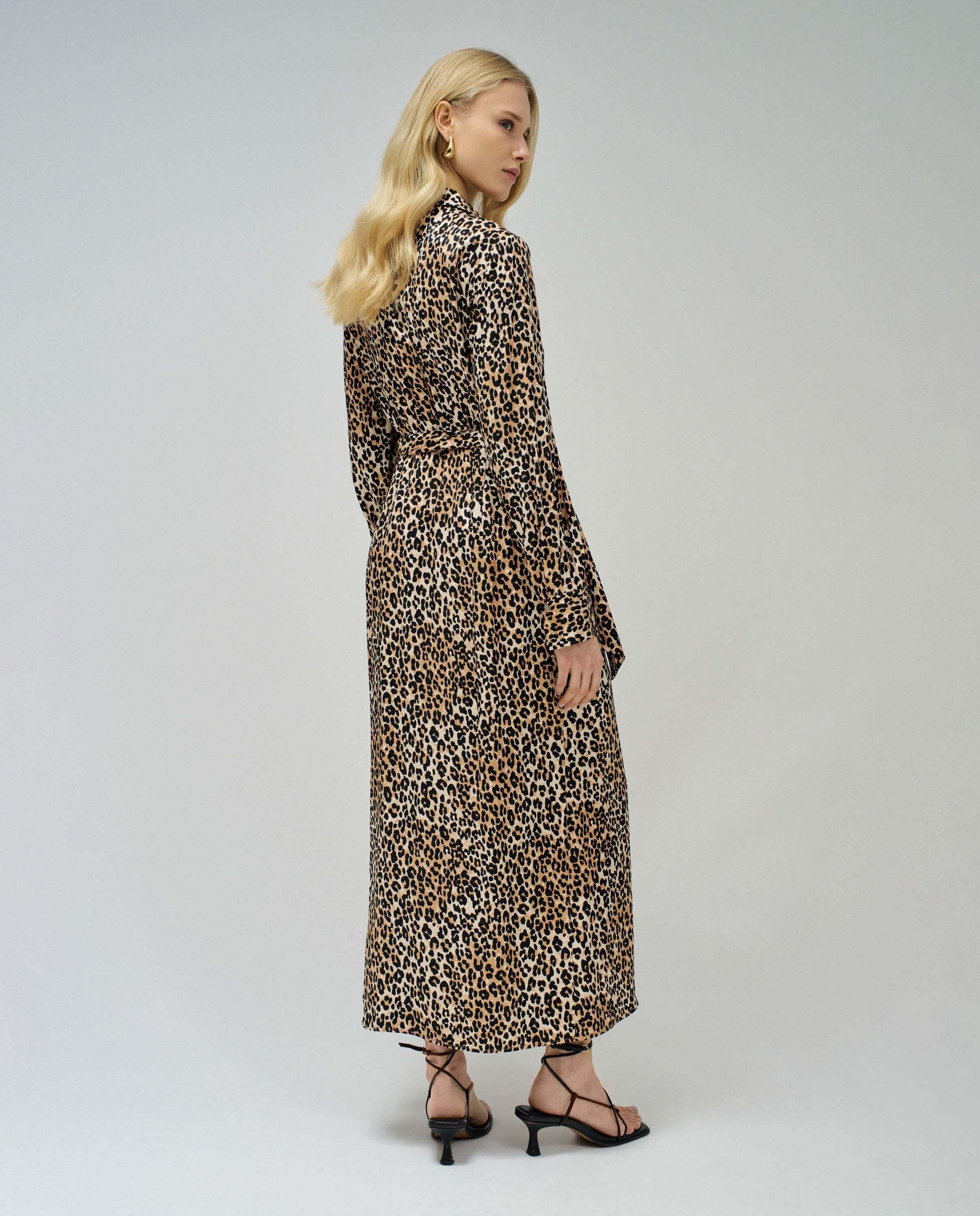 Salsa Leopardenprint Midikleid mit Bindegürtel