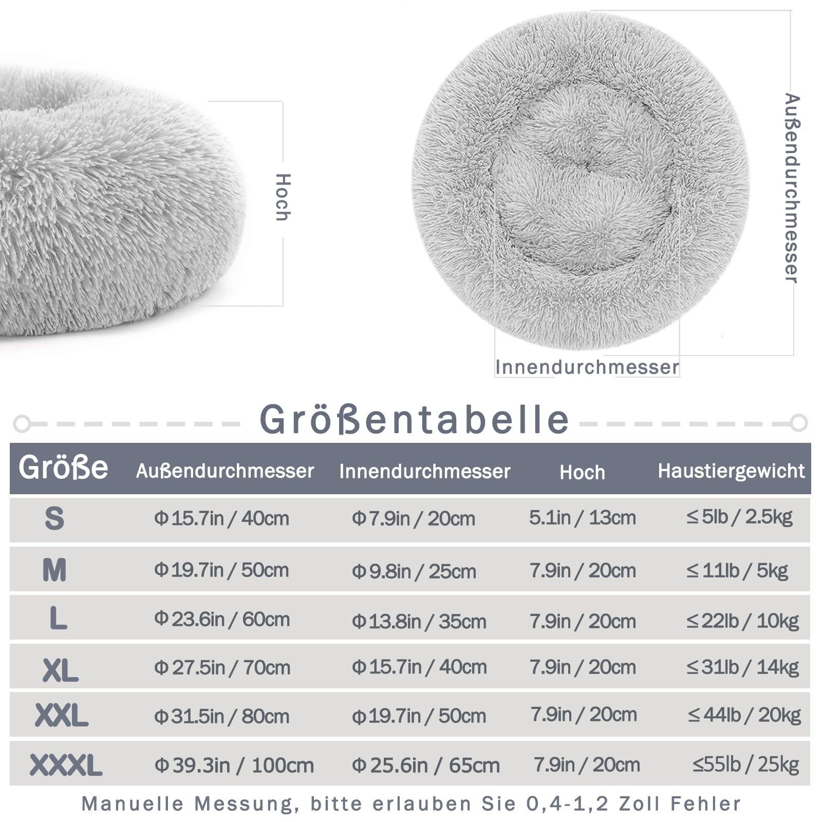 Alopini Katzenbett Hundebett Flauschig Rund - Donut Kuscheliges Katzenkissen Katzenkorb Waschbar