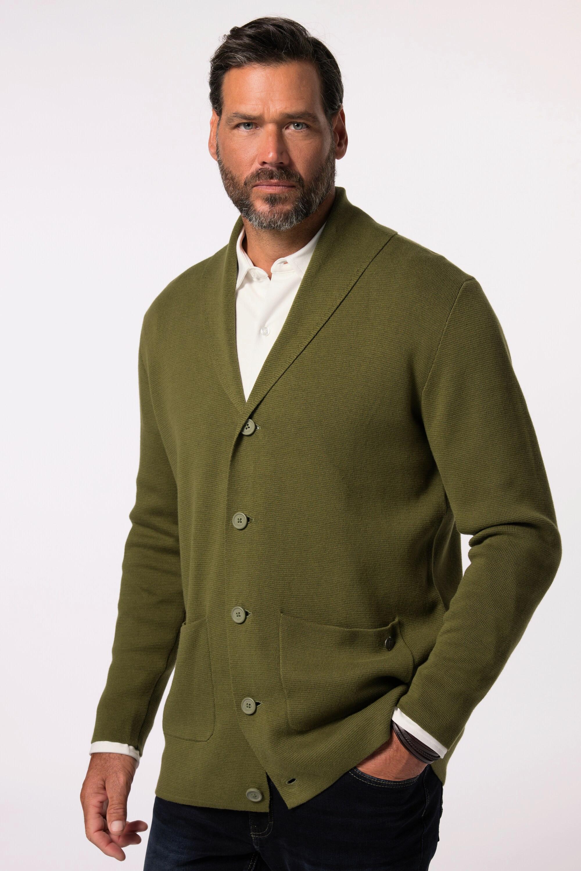 JP1880 Strickjacke, CashmereTouch, Schalkragen, bis 7 XL