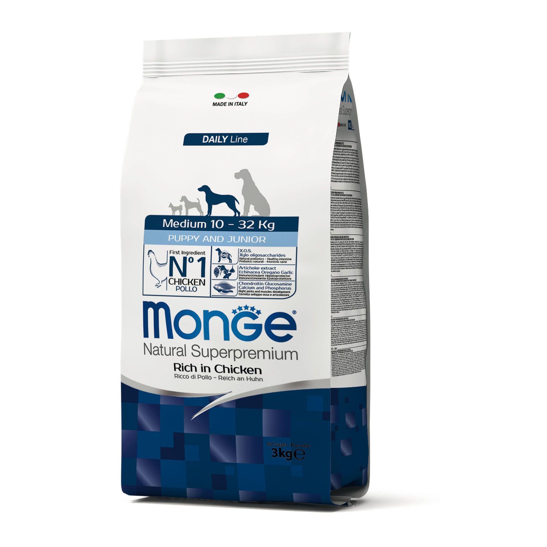 Monge Daily Line Puppy und Junior Medium Huhn