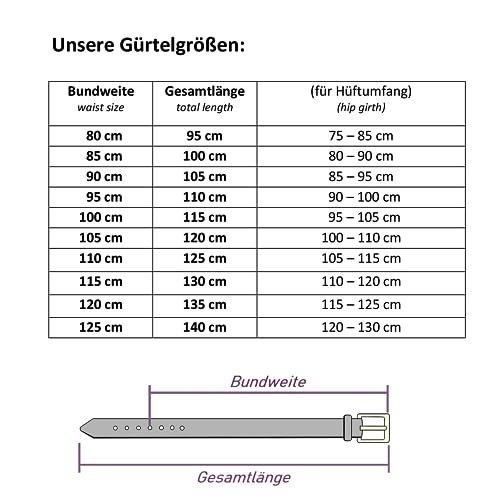 Only-bags.store Ledergürtel, Gürtel, 3 cm breit, Dunkelbraun, 125-140 cm