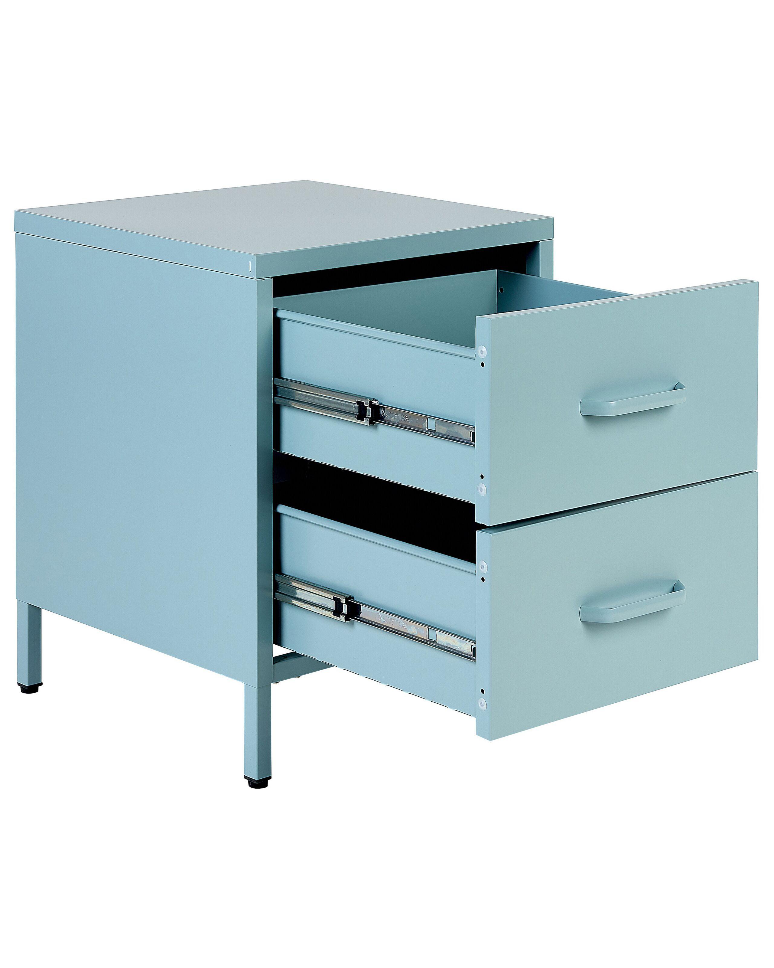 Beliani Nachttisch mit 2 Schubladen aus Stahl Modern MALAVI