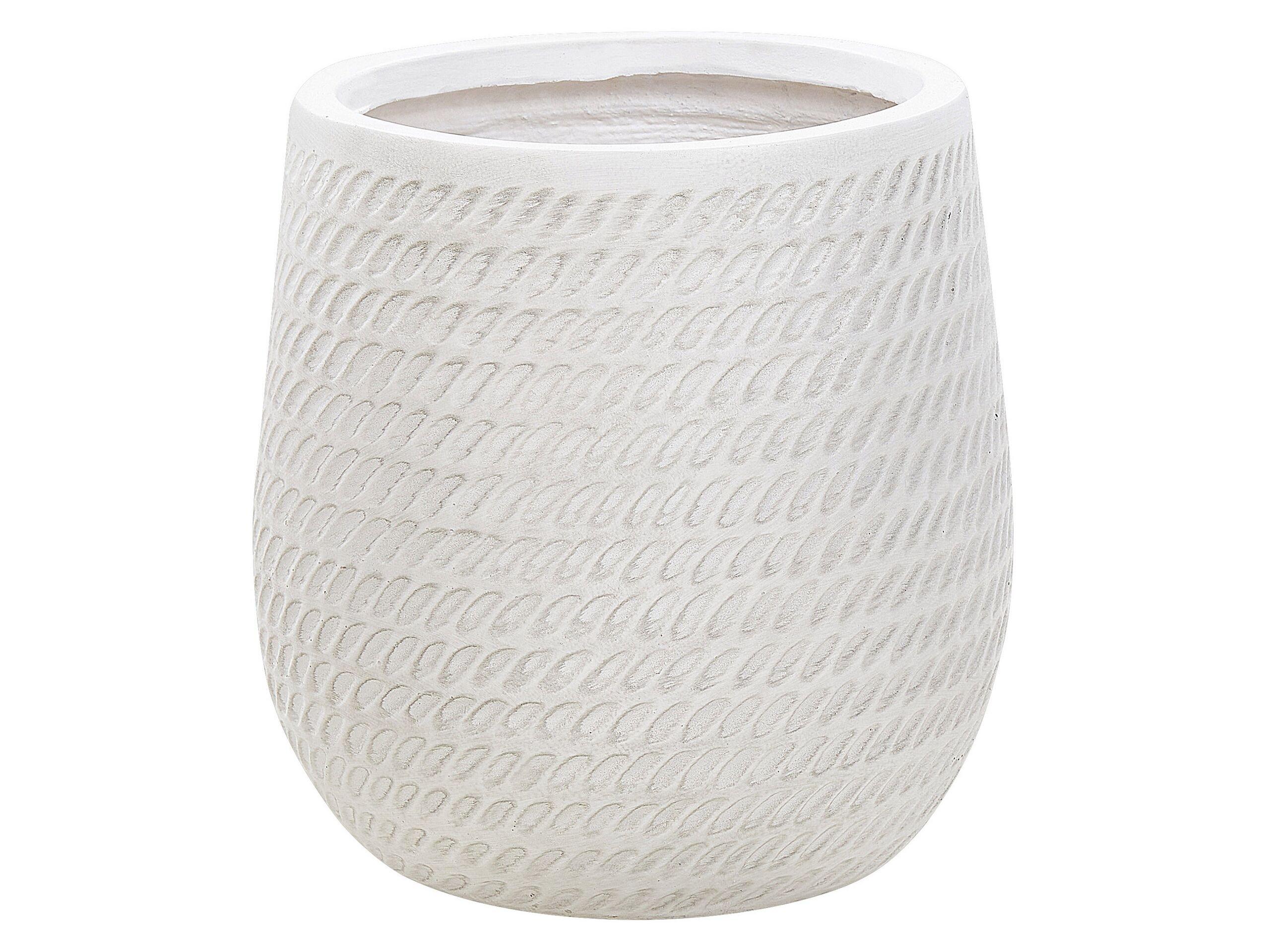 Beliani Blumenkübel aus Lehm-Faser-Mischung Modern LIVADIA