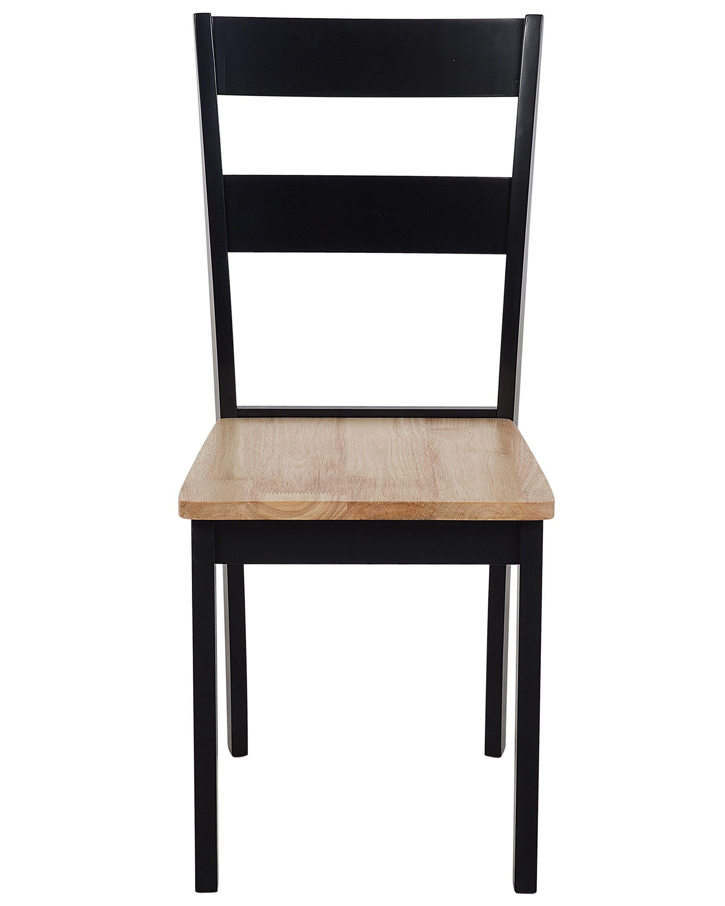 Beliani Esszimmerstuhl 2er Set aus Gummibaumholz Klassisch GEORGIA