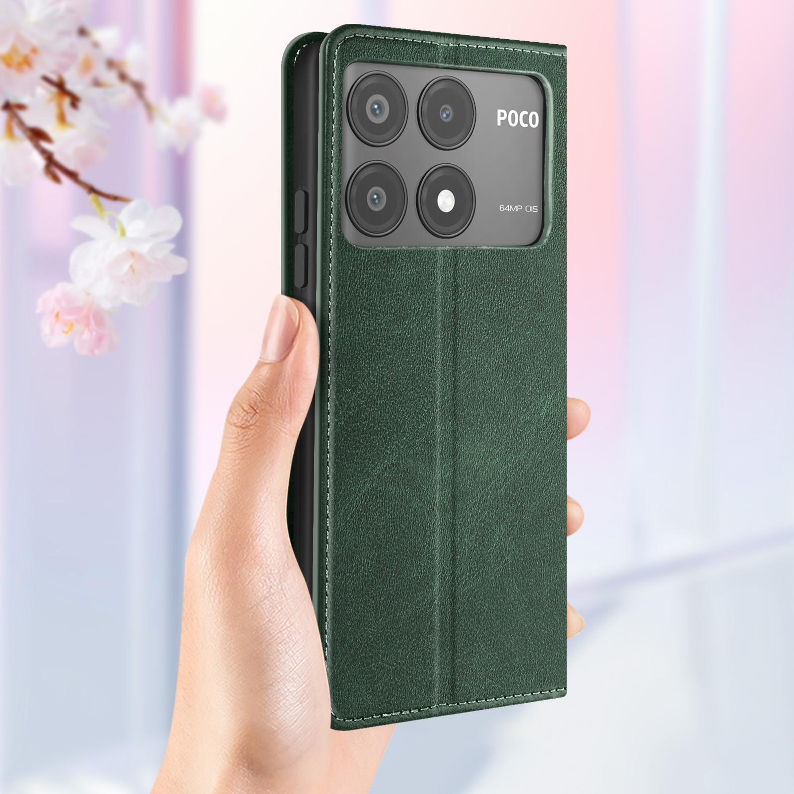 Avizar Xiaomi Poco X6 Pro Wallet Hülle Grün