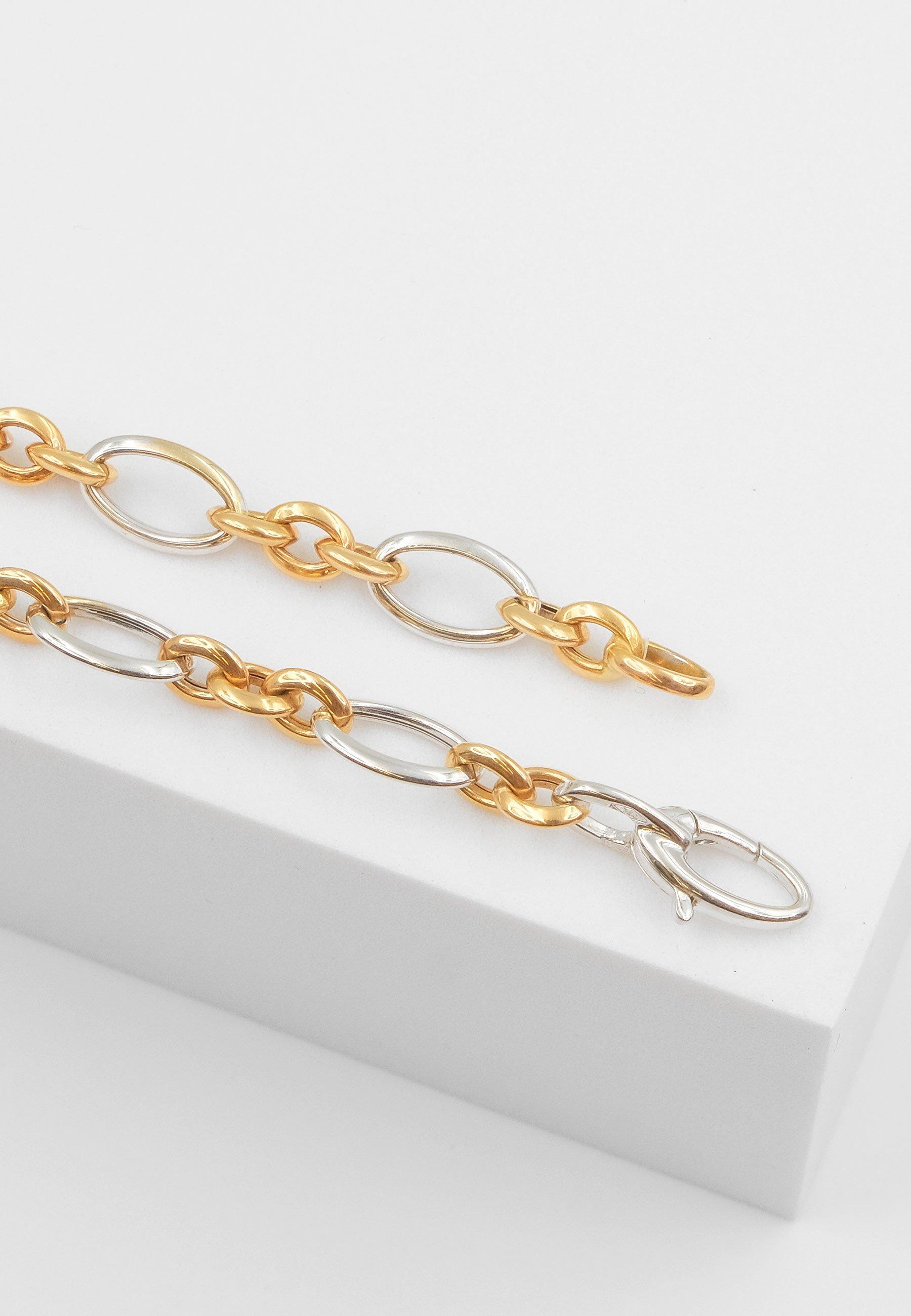 MUAU Schmuck Bracelet Fantasie Bicolor Weiss-/Rotgold 750, 6.5mm, 19cm