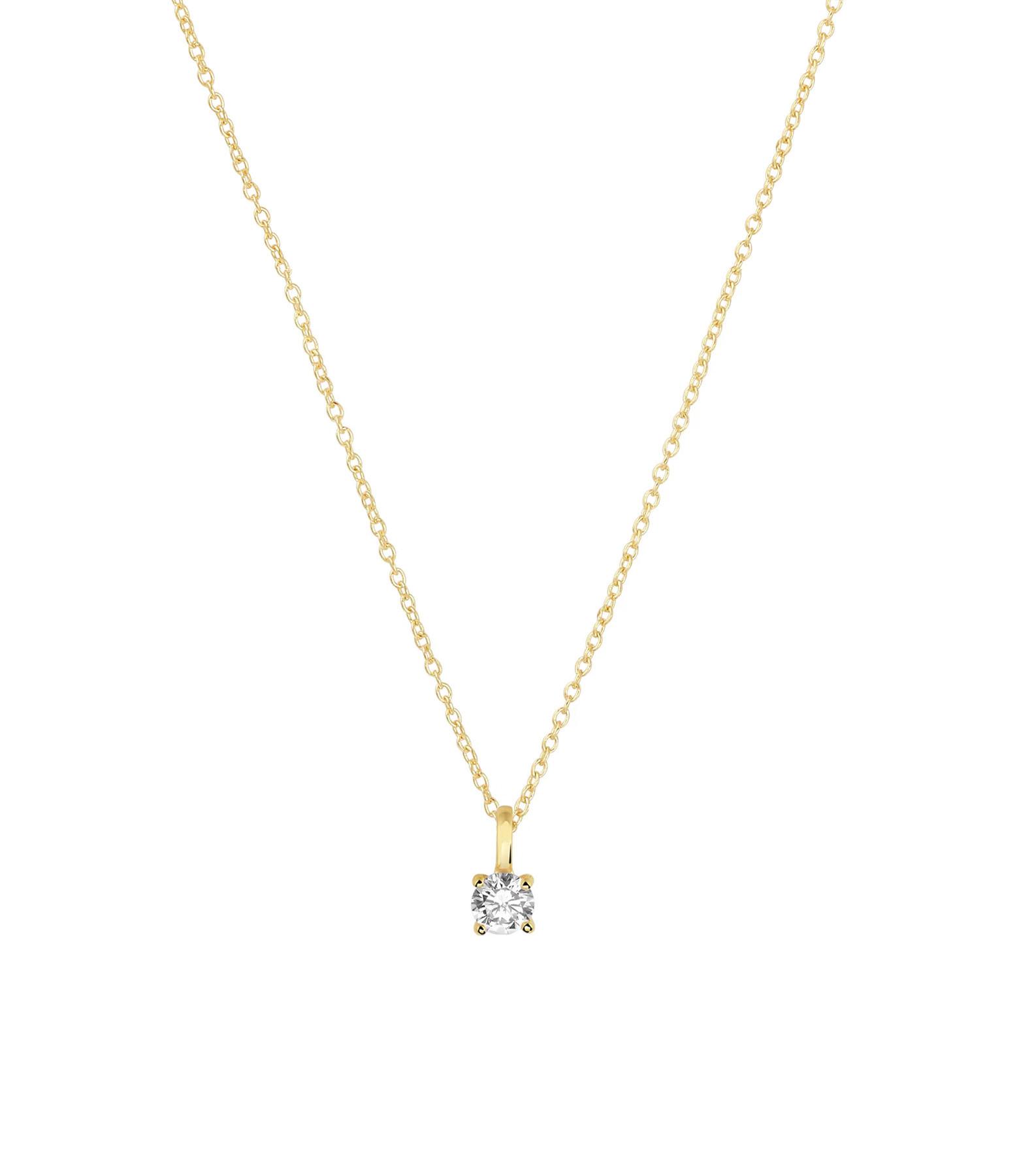 PHANTASYA Kette mit Zirkonia Anhänger 6mm 1893 Vergoldet