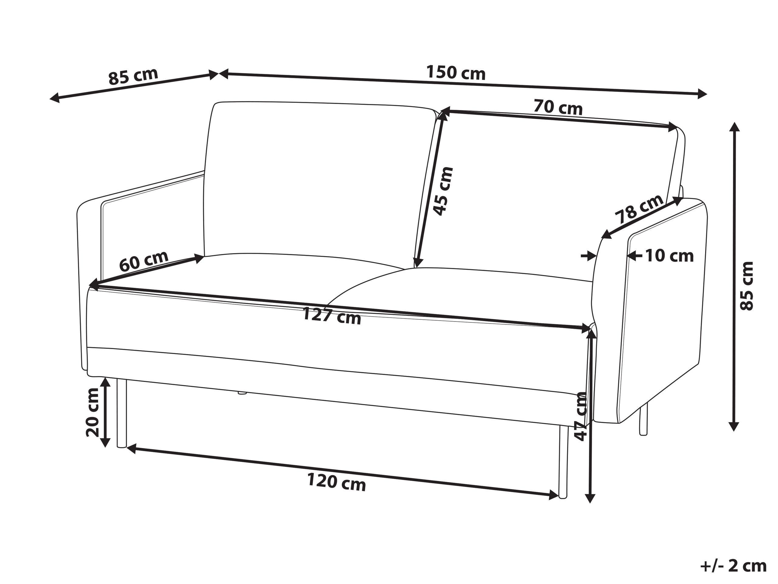 Beliani 2 Sitzer Sofa aus Polyester Minimalistisch BREDA