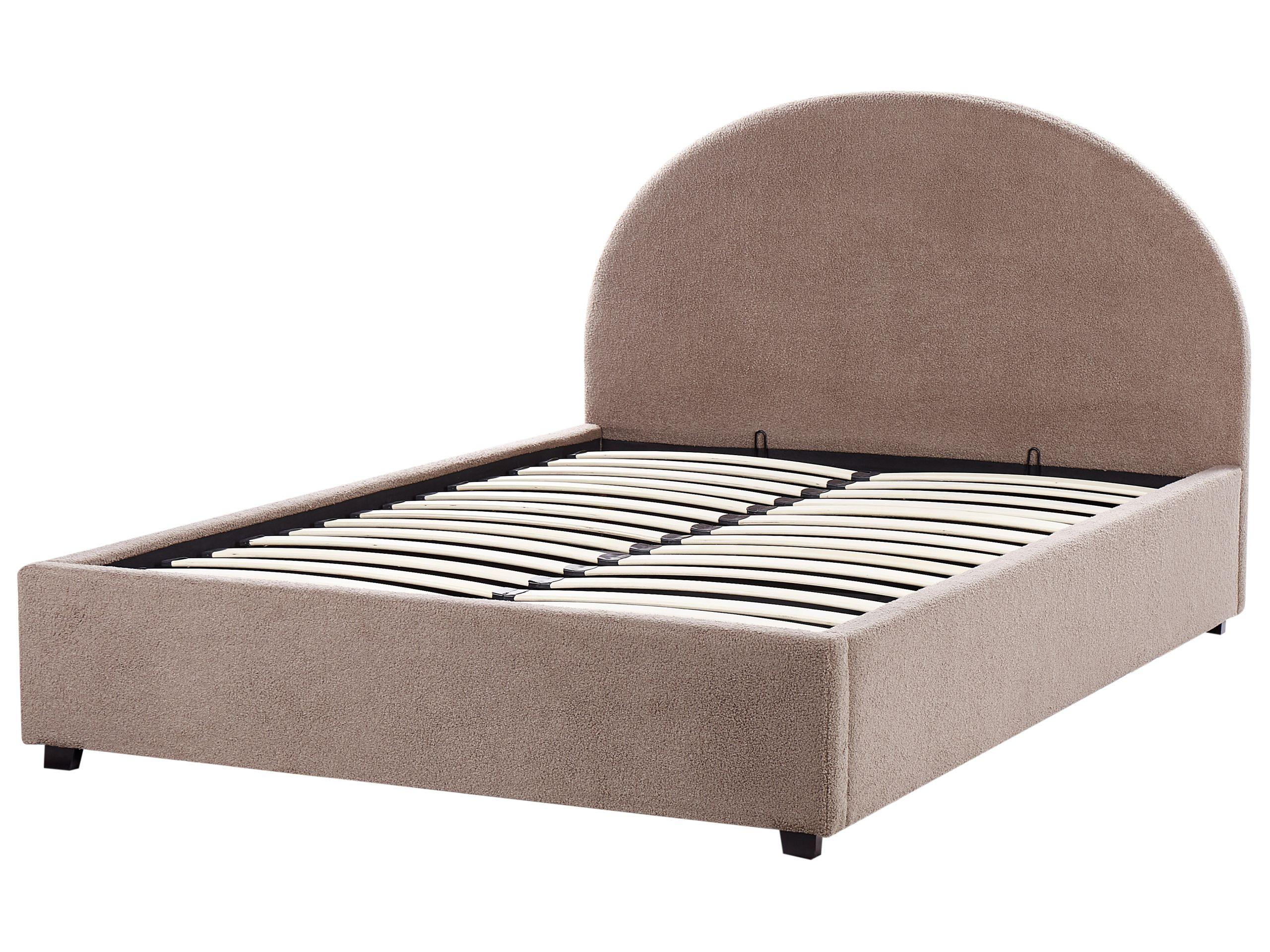 Beliani Bett mit Stauraum aus Bouclé Retro VAUCLUSE