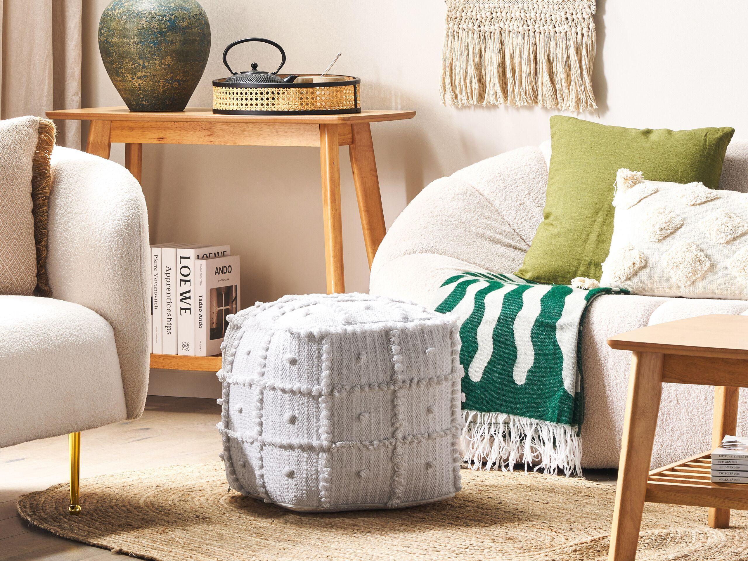 Beliani Pouf aus Baumwolle Boho HARNAI