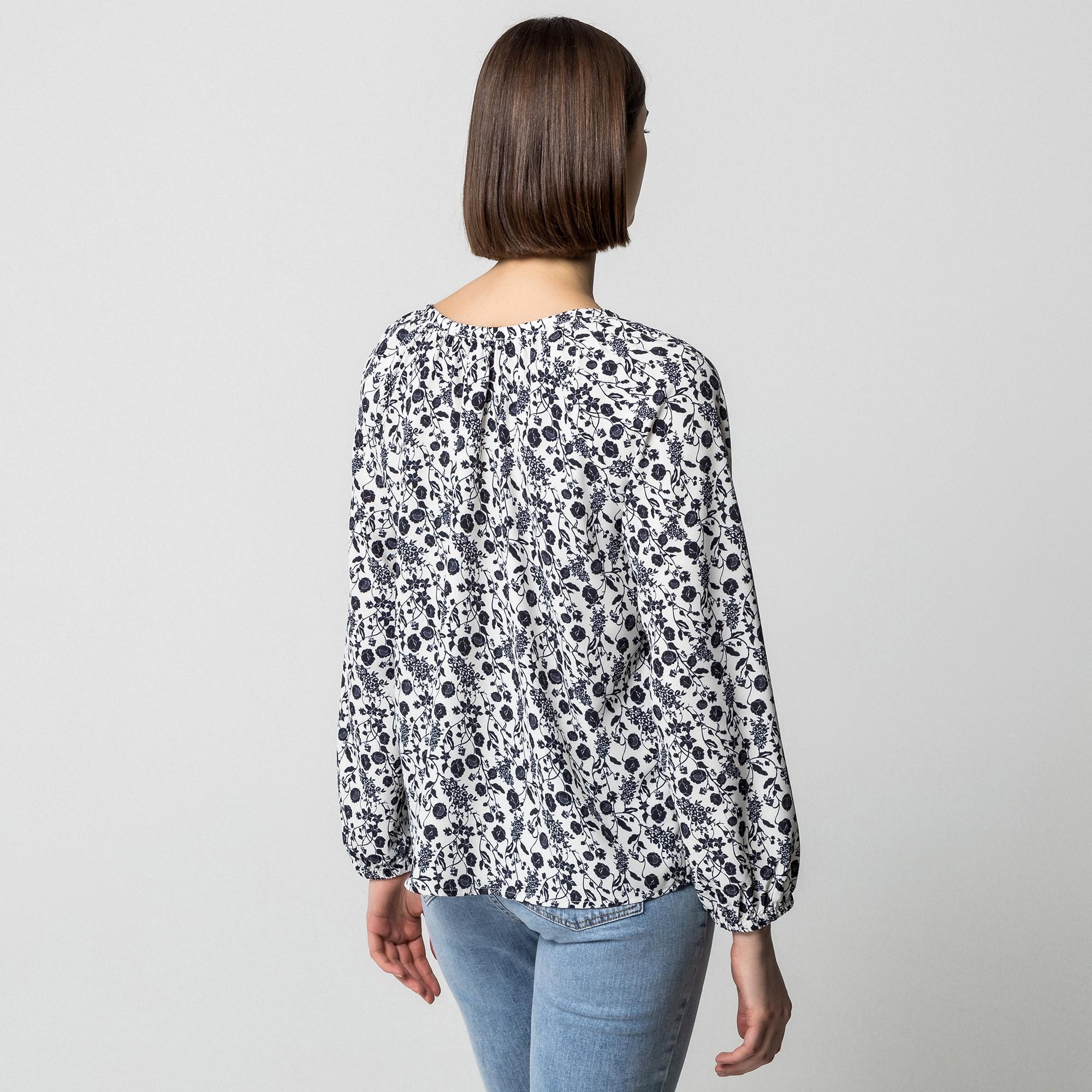 Manor Woman Florale Regular Fit Bluse mit langen Ärmeln