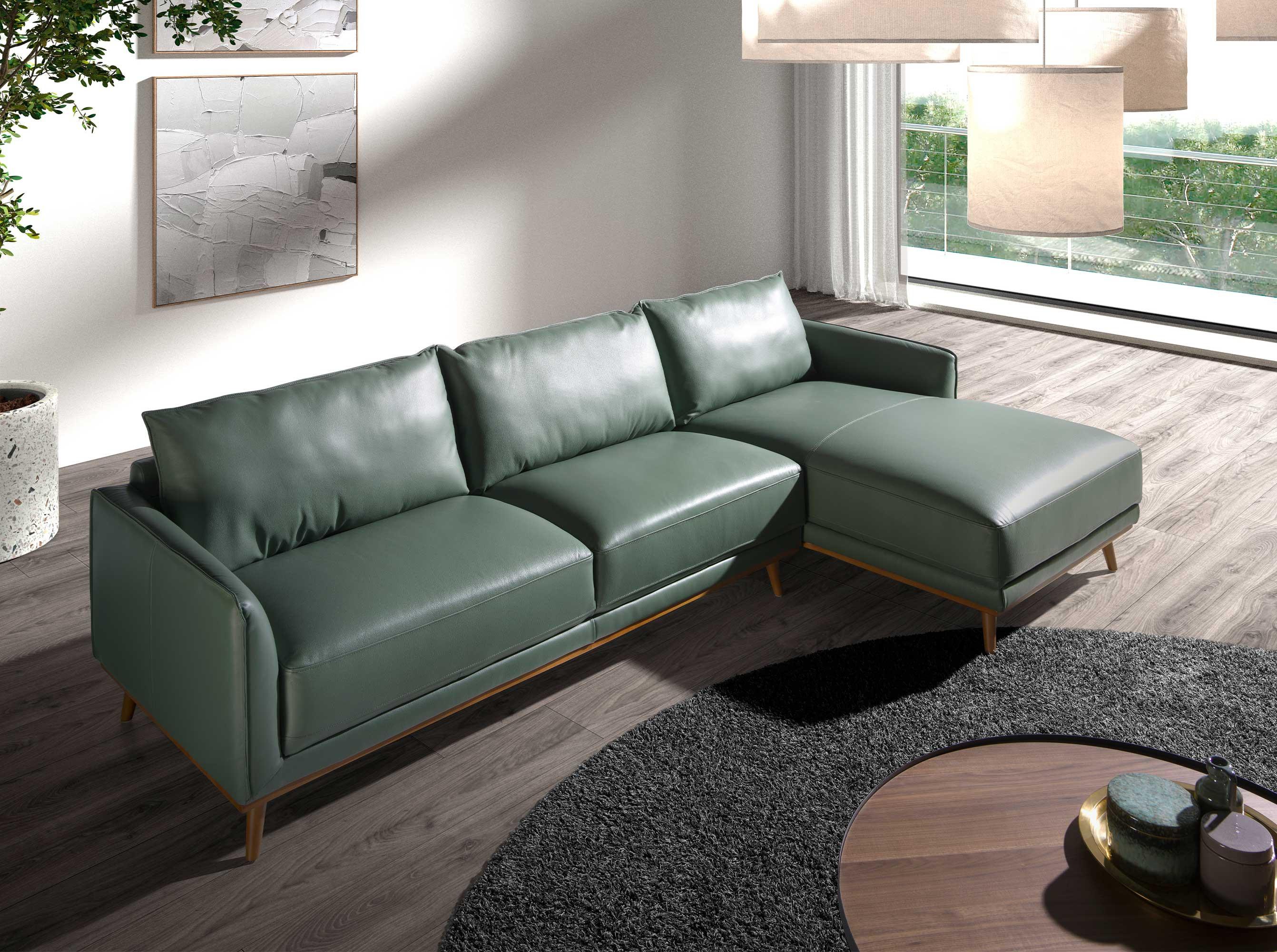 ANGEL CERDA Rechtes Chaiselongue-Sofa inem Leder