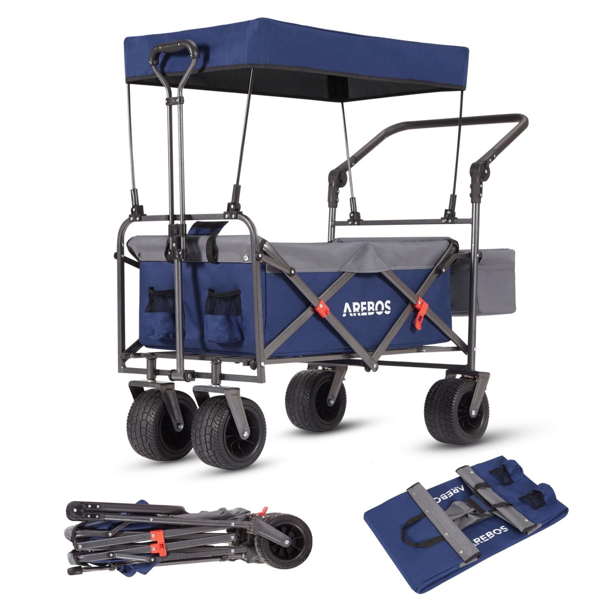 Arebos Bollerwagen mit Dach | Handwagen | Transportkarre | Gerätewagen