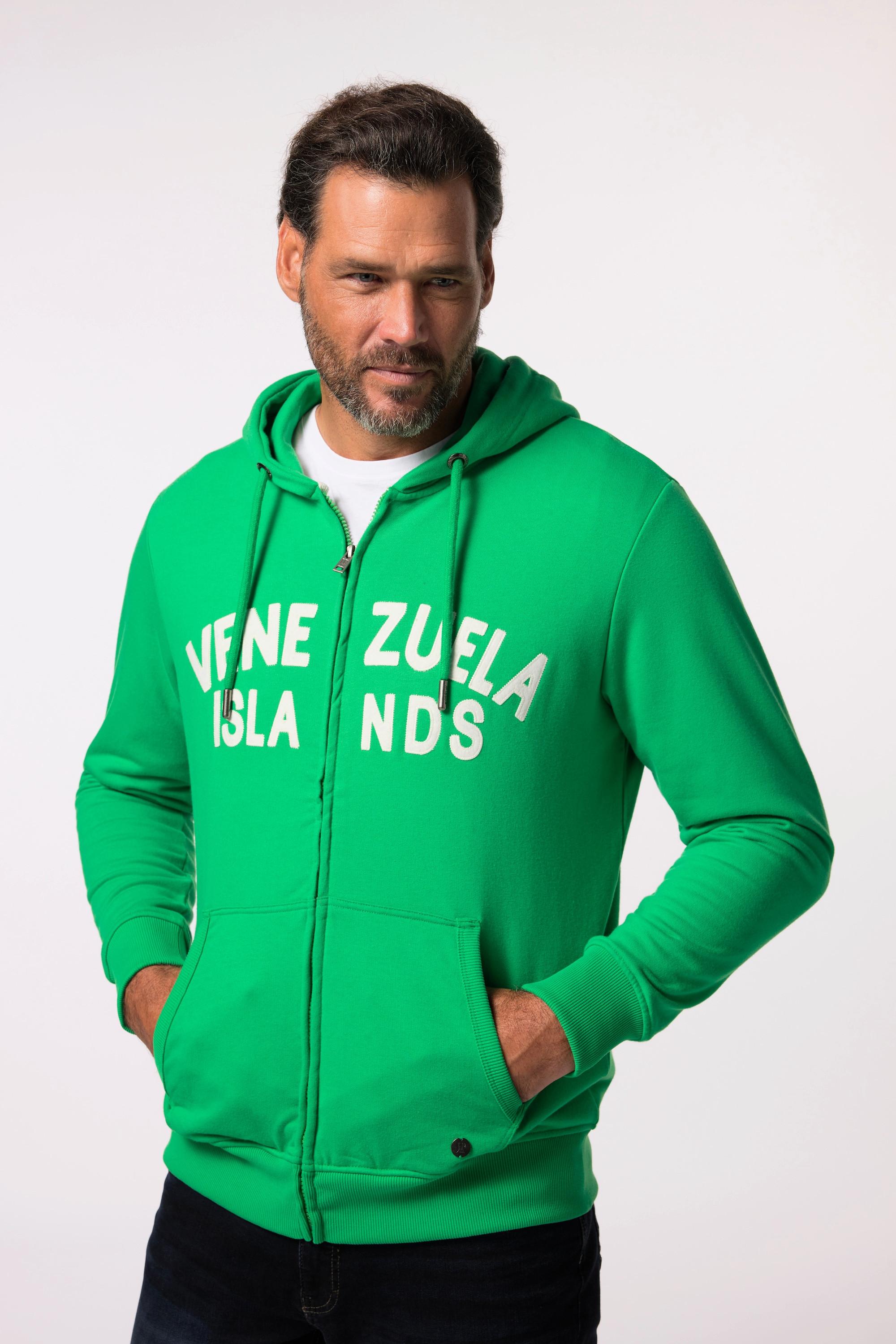 JP1880 Hoodie-Jacke, Sweat, Badges, Kapuze