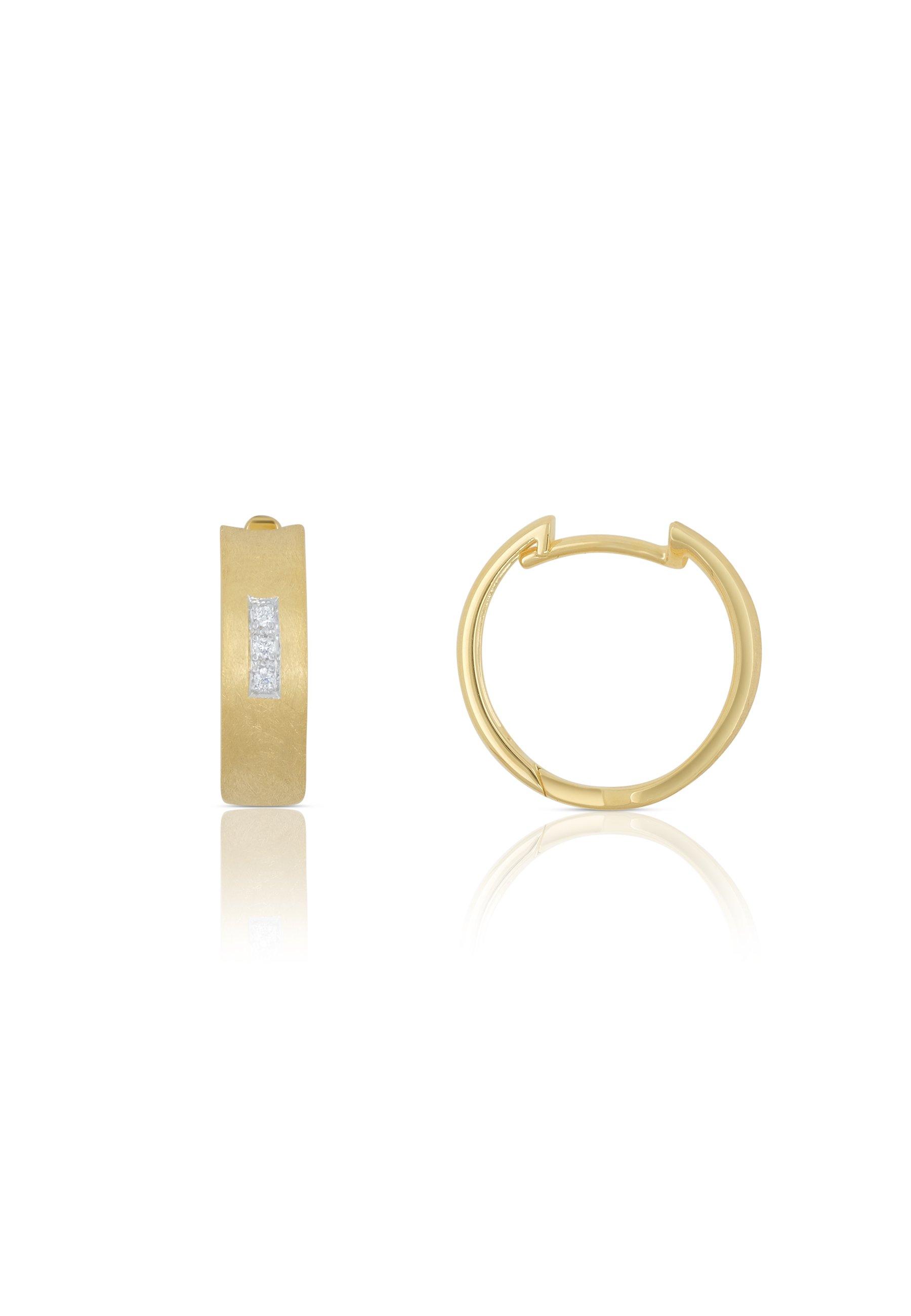 MUAU Schmuck Creolen Gelbgold 750 Diamant 0.03ct. 15mm