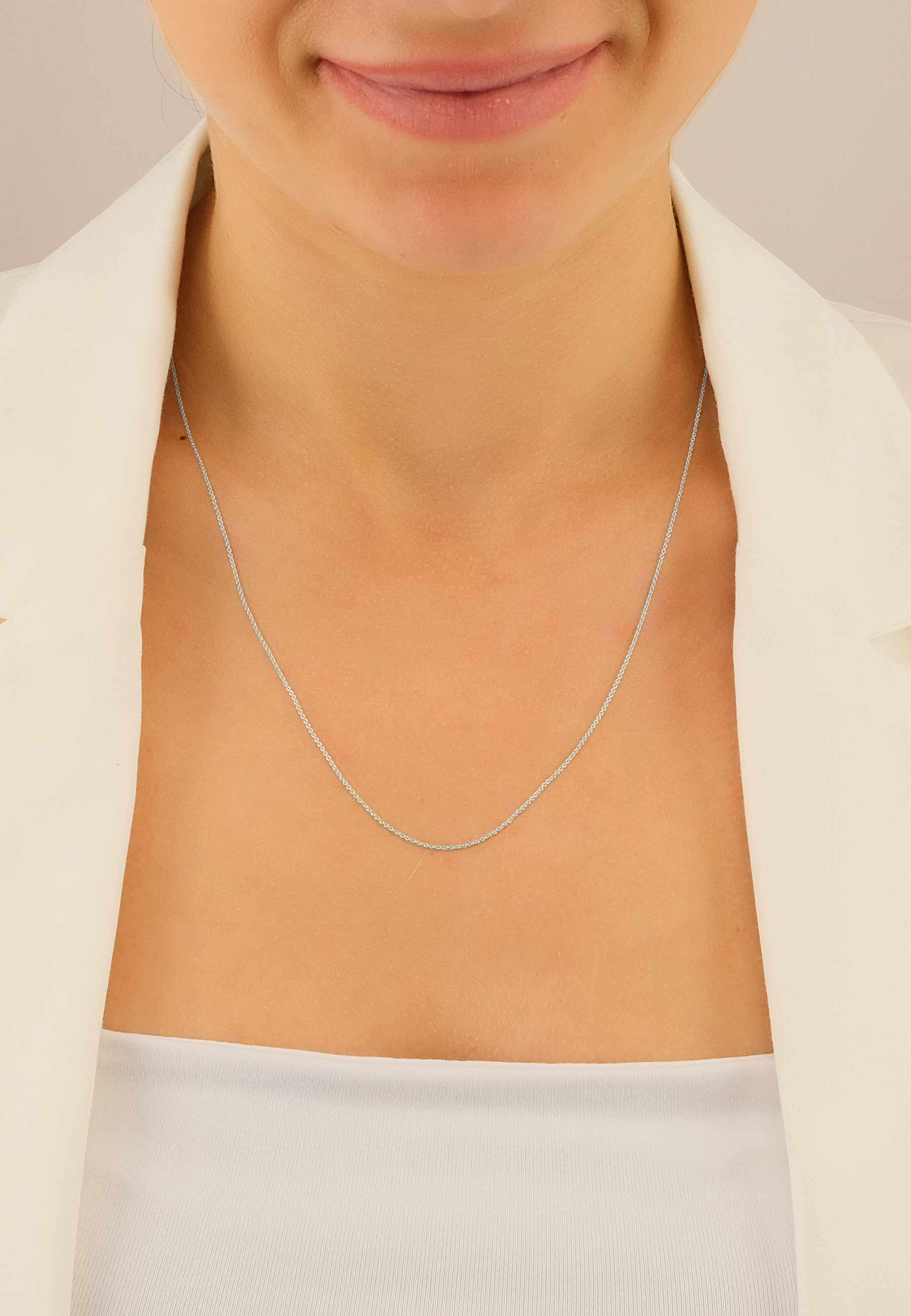 MUAU Schmuck Collier Rundanker Weissgold 750, 0.9mm, 50cm