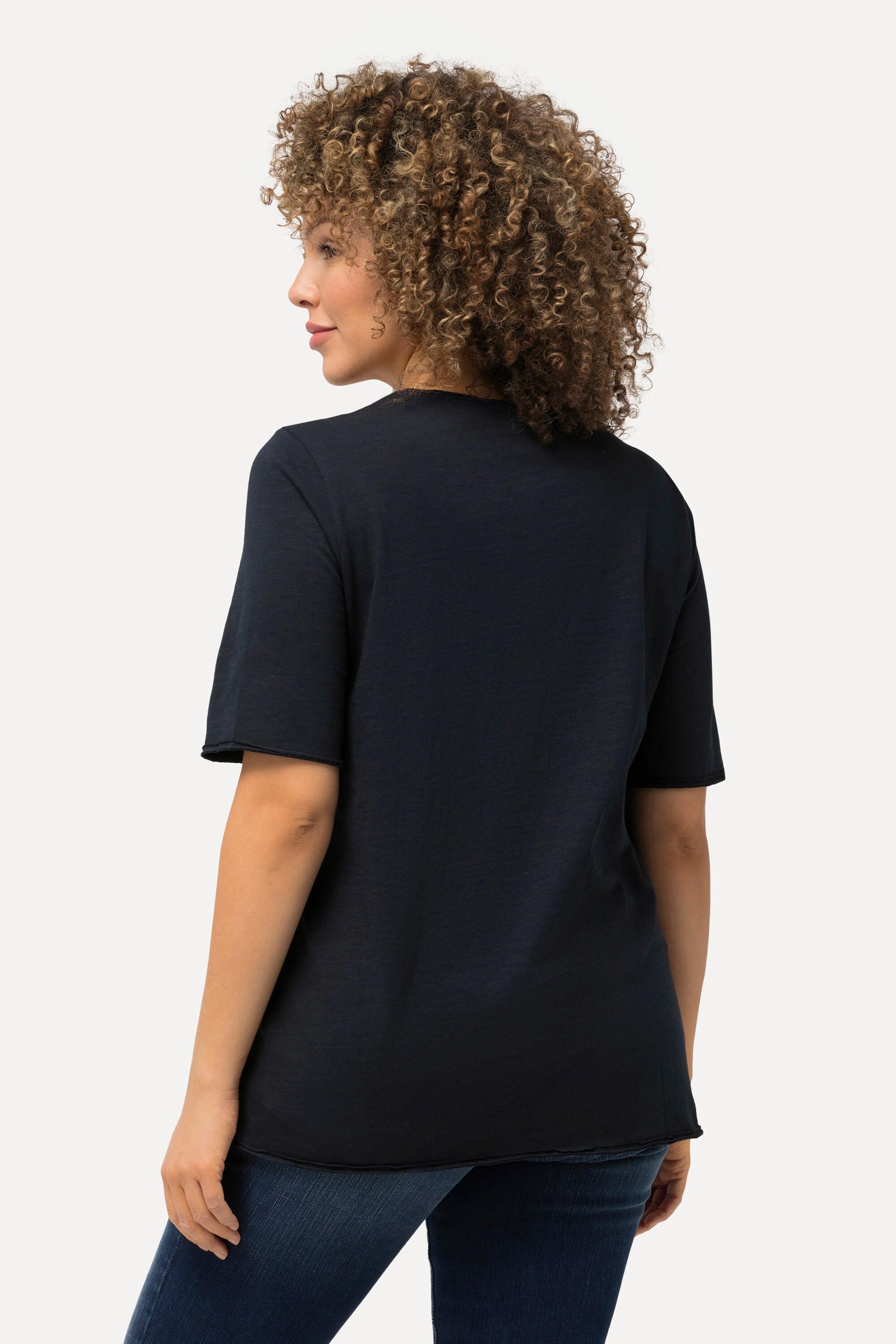 Ulla Popken Classic Rollkanten Rundhals Halbarm T-Shirt