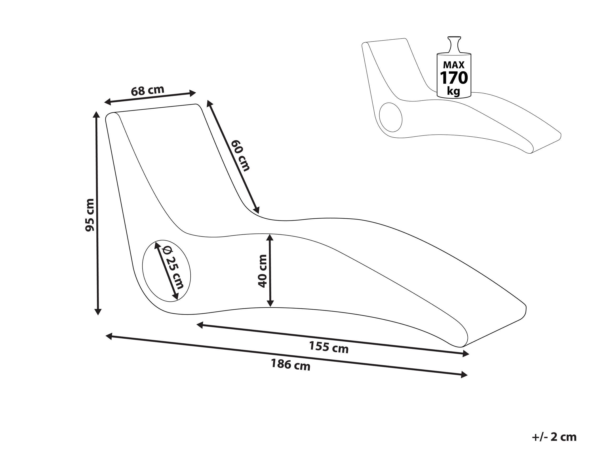 Beliani Sonnenliege aus Rattan Modern AIROLE