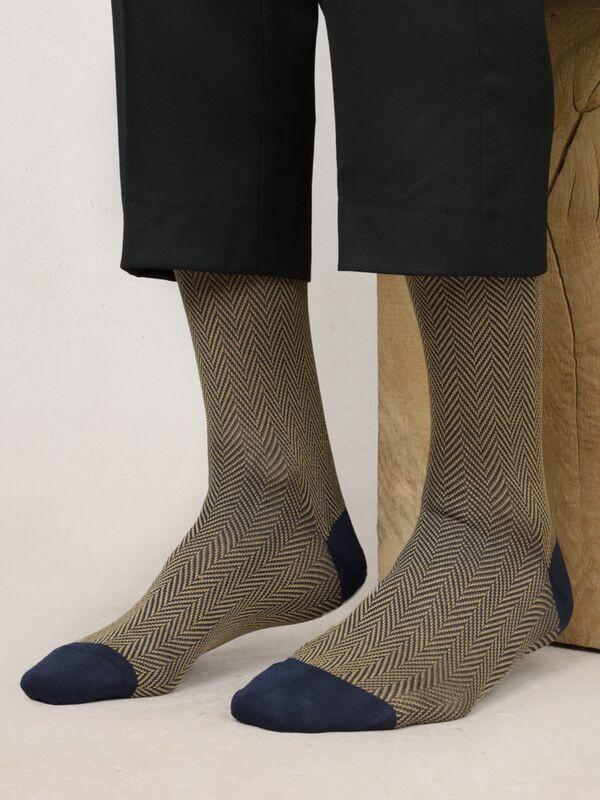 BLEU FORET Fil d'Ecrosse Chevrons