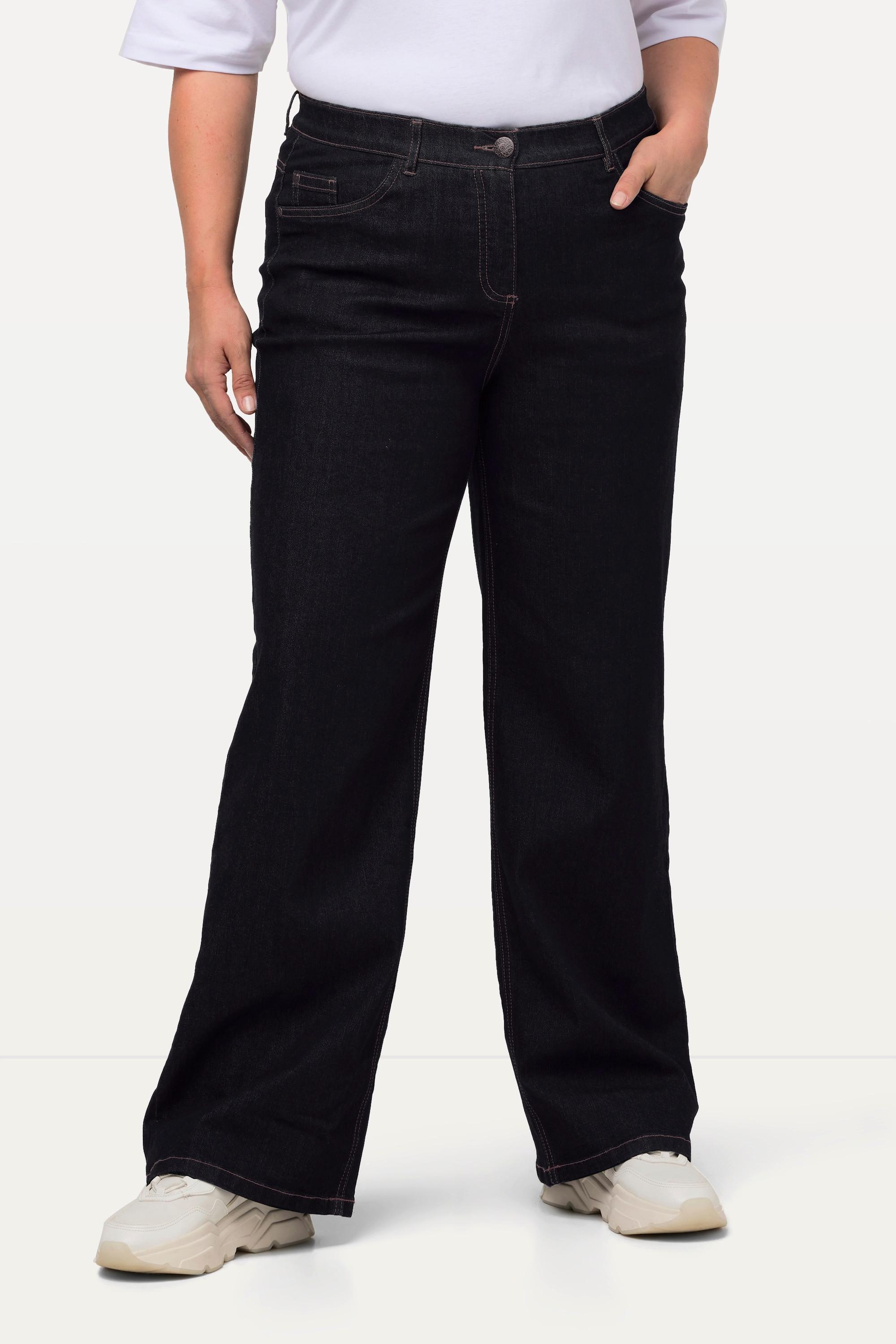 Ulla Popken Mary Weites Bein 5-Pocket Jeans mit Komfortbund