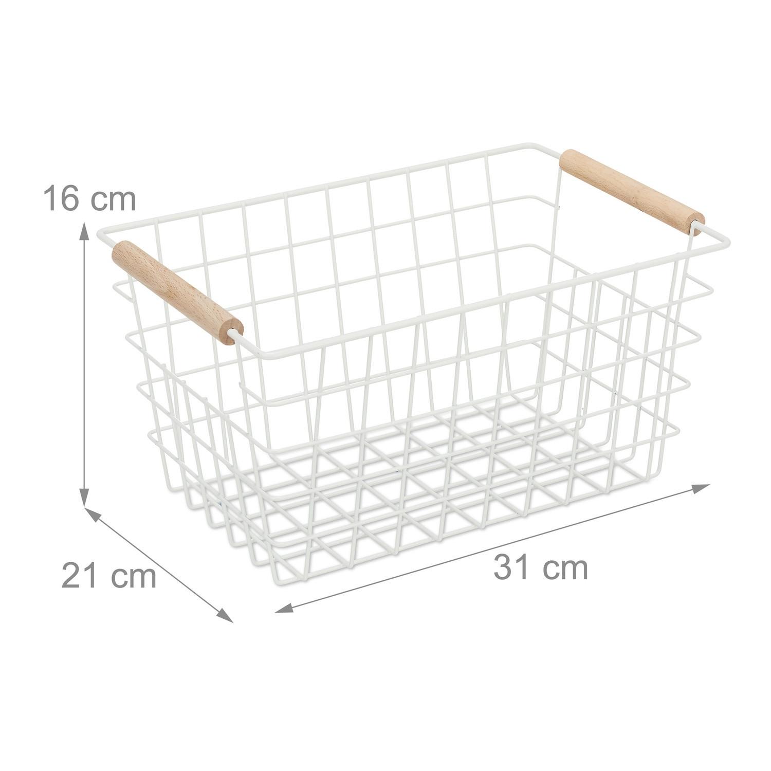 Northix Drahtkörbe mit Holzgriffen im 2er-Pack