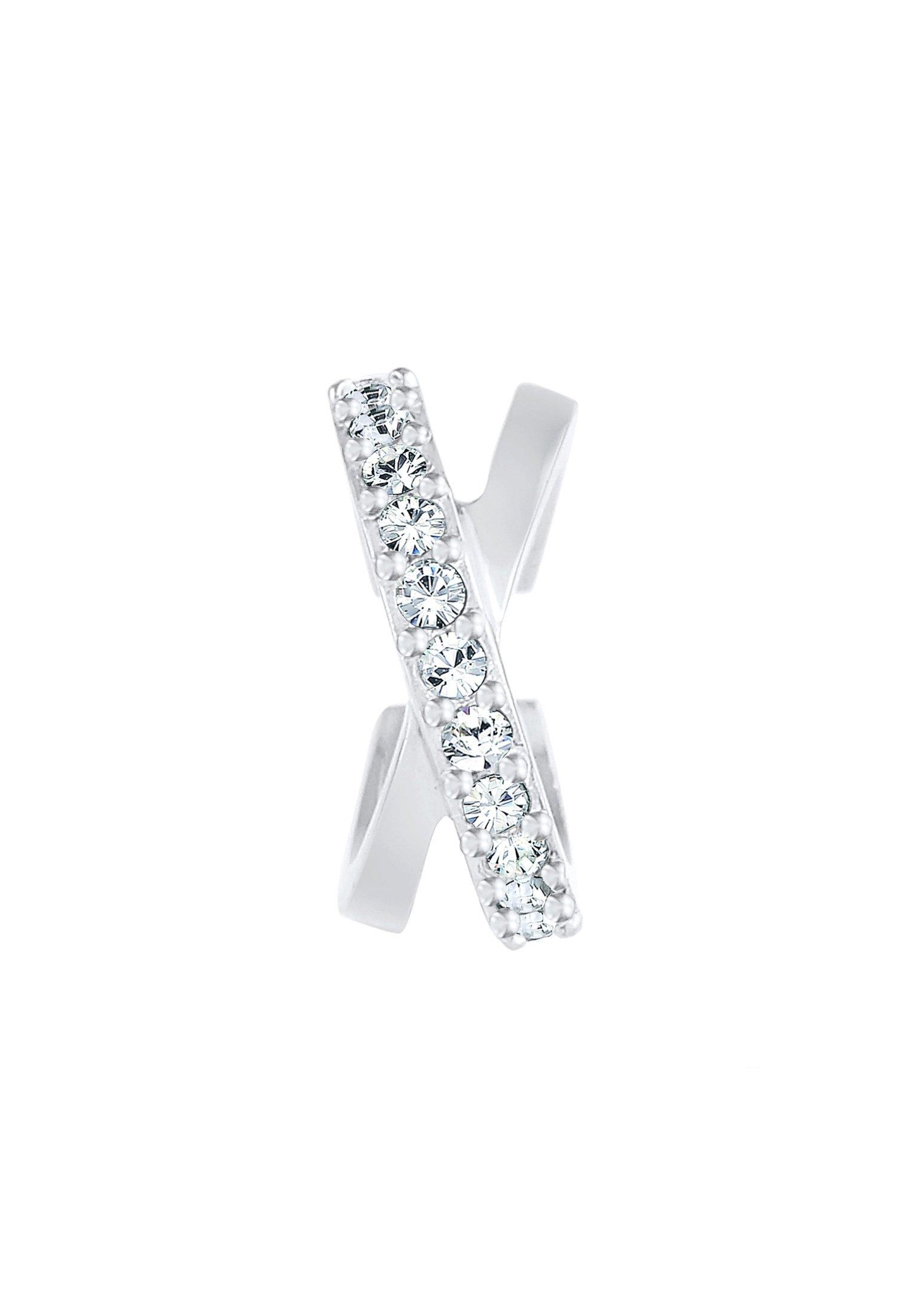Elli Ohrringe Earcuff Gekreuzt Kristalle 925 Silber
