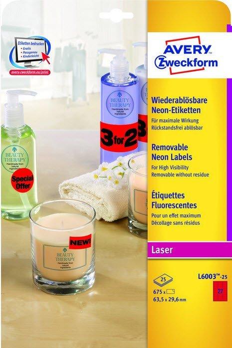 Avery-Zweckform AVERY ZWECKFORM Etiketten 63,5x29,6mm, 675 Stk.