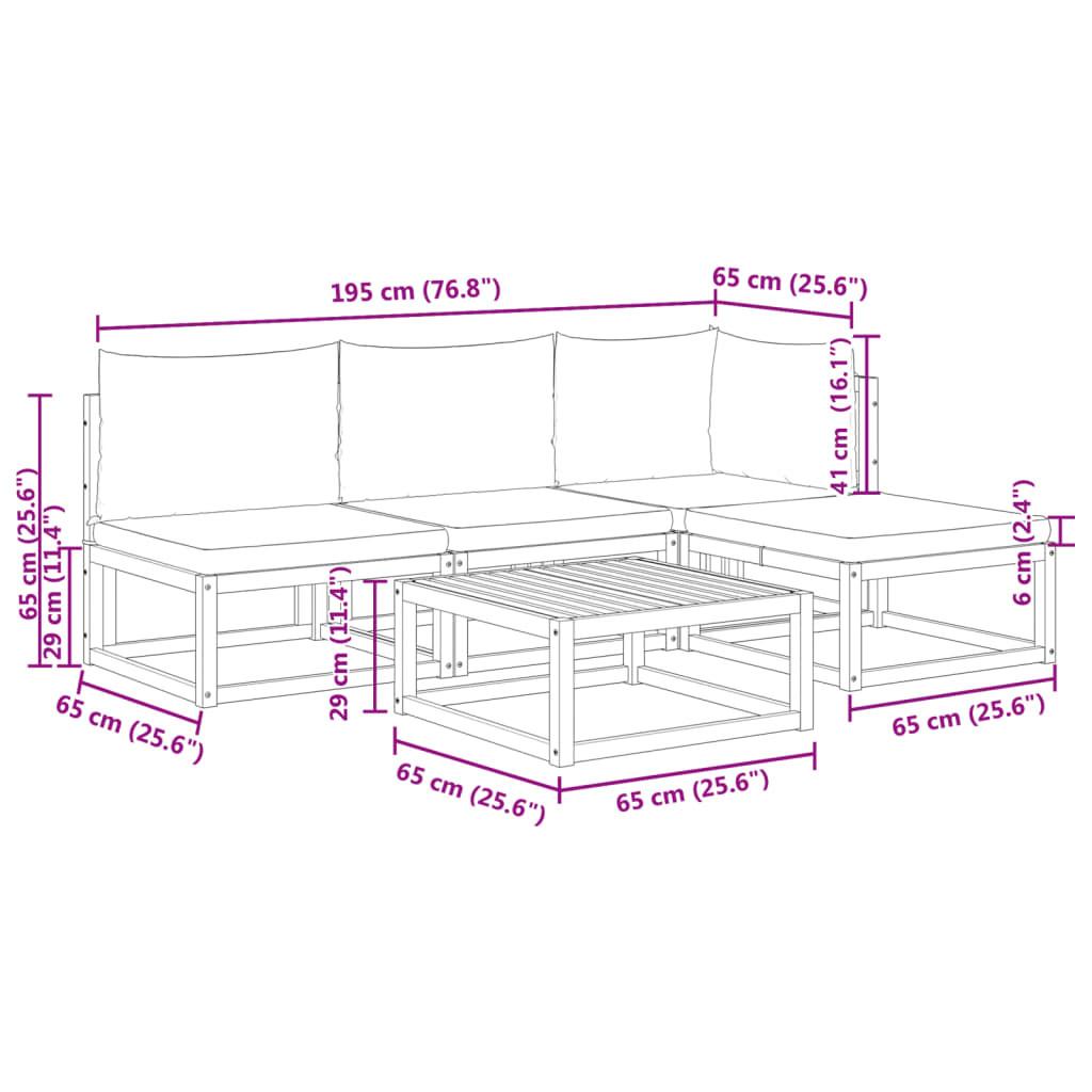 VidaXL Garten sofagarnitur akazienholz