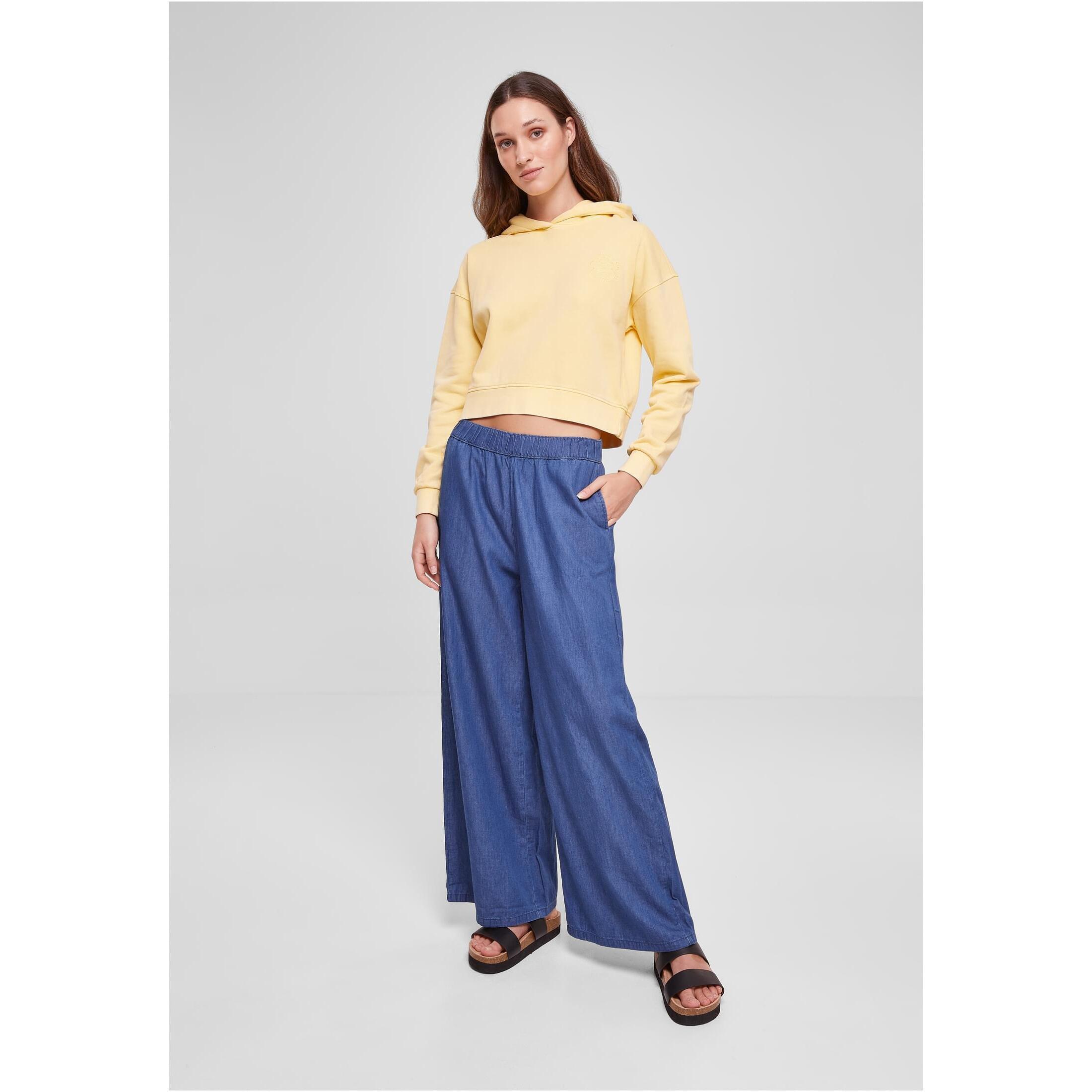 URBAN CLASSICS kapuzenpuover court aus frottee mit bumenstickerei urban cassics
