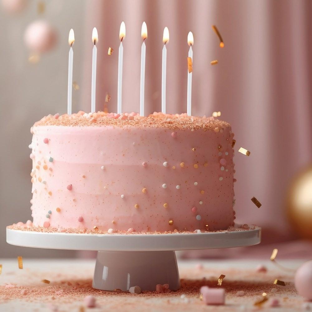 Orion 12 langee Tortenkerzen mit Halter, 14,5 cm