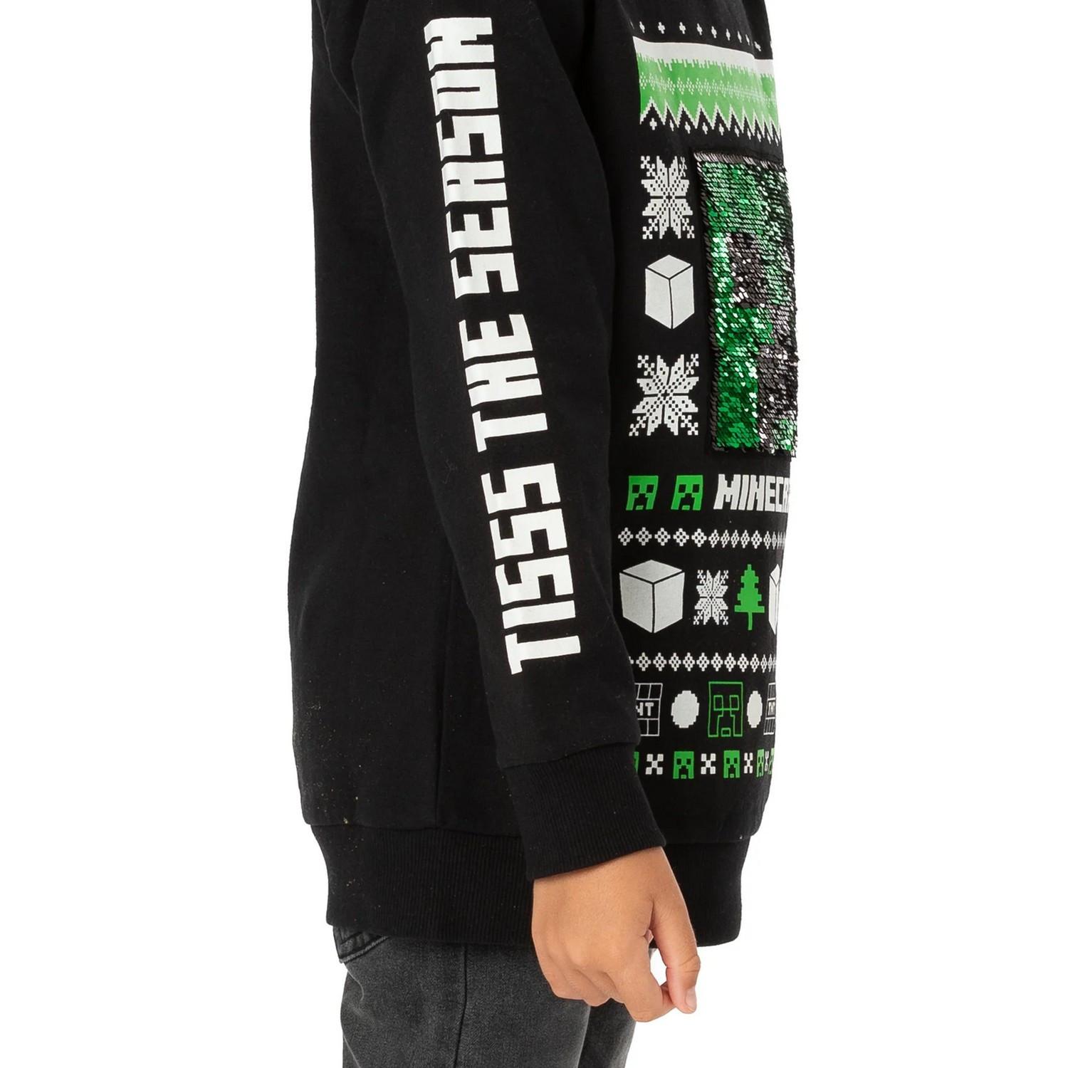 MINECRAFT Pullover Pailletten  weihnachtliches Design
