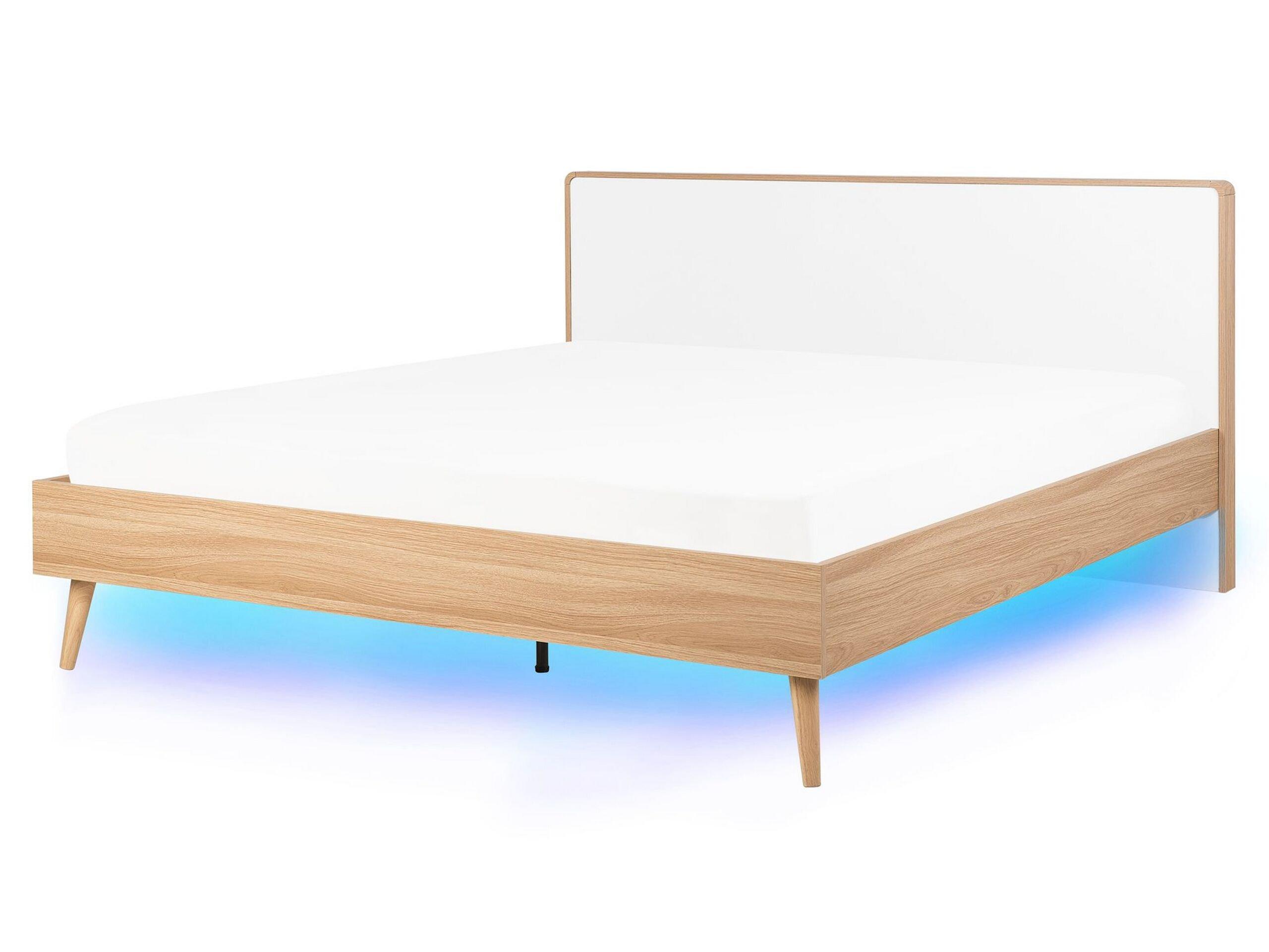 Beliani Bett mit LED aus Faserplatte Modern SERRIS