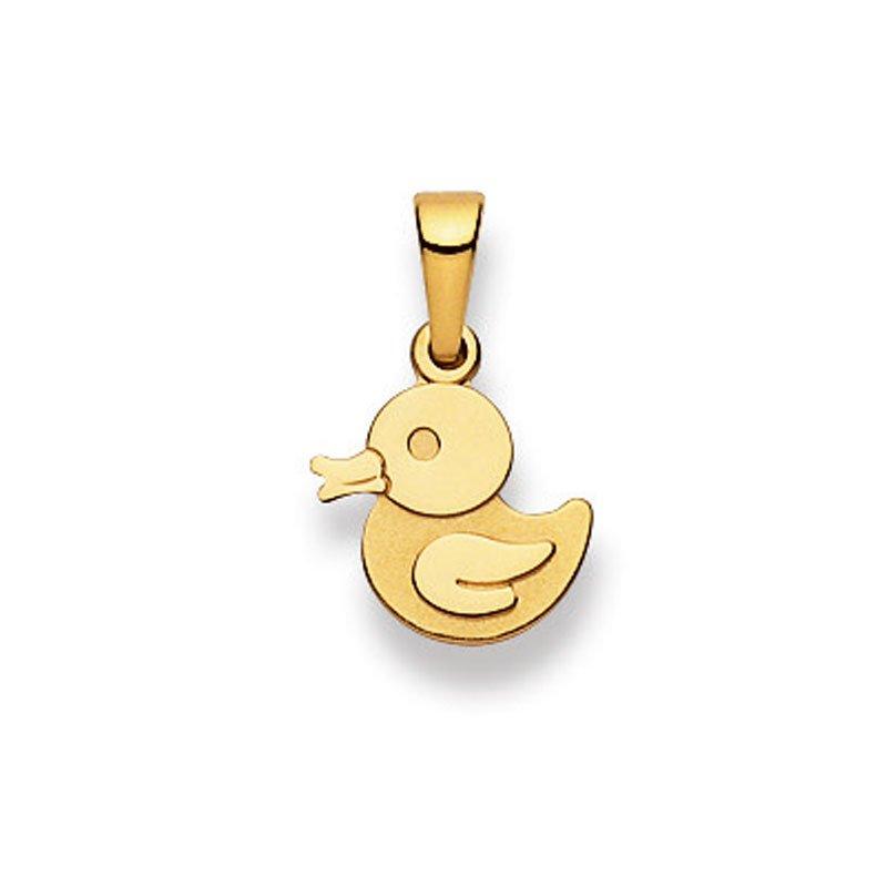 MUAU Schmuck Anhänger Ente Gelbgold 750, 18x11mm