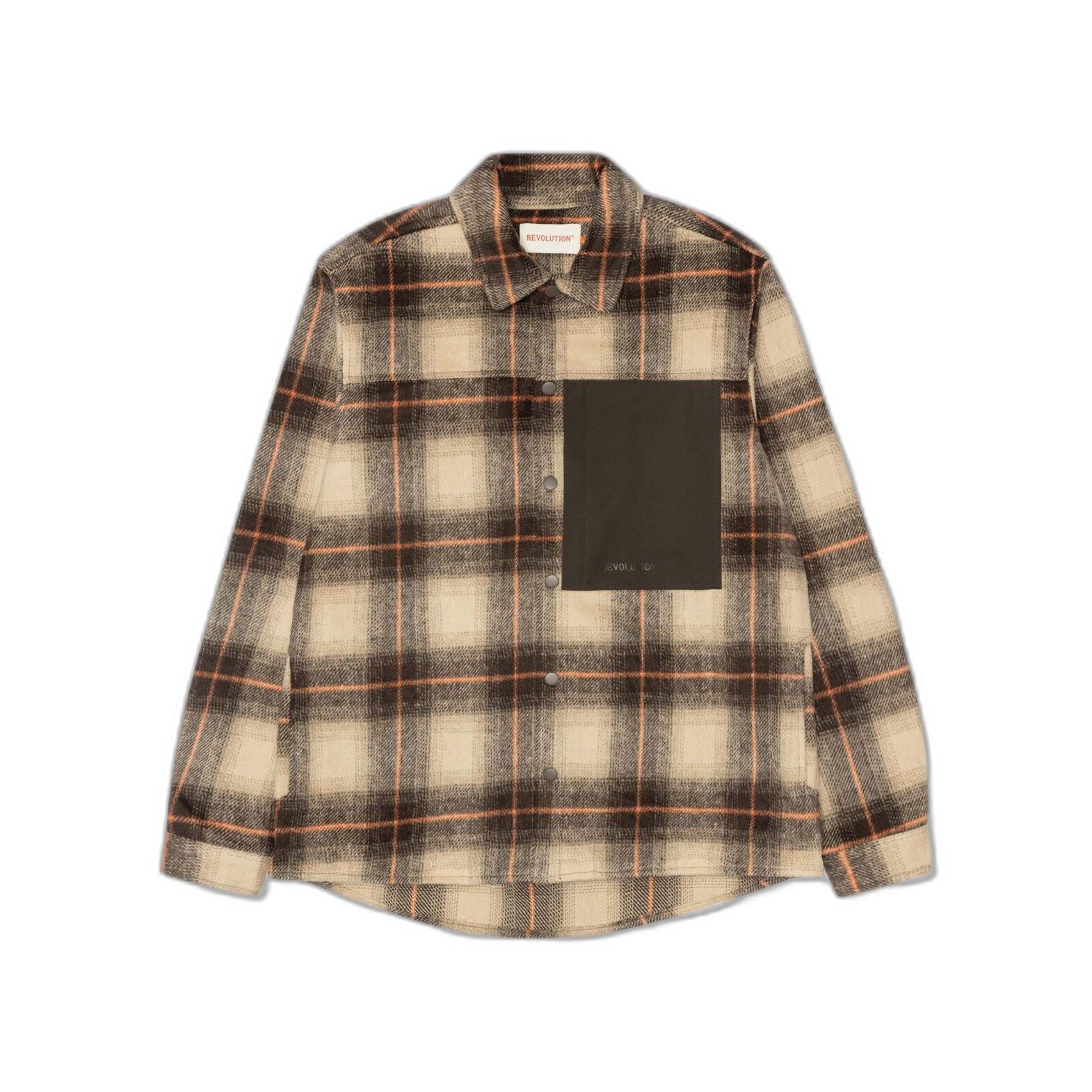 Revolution Kariertes Überhemd mit Knopfverschluss