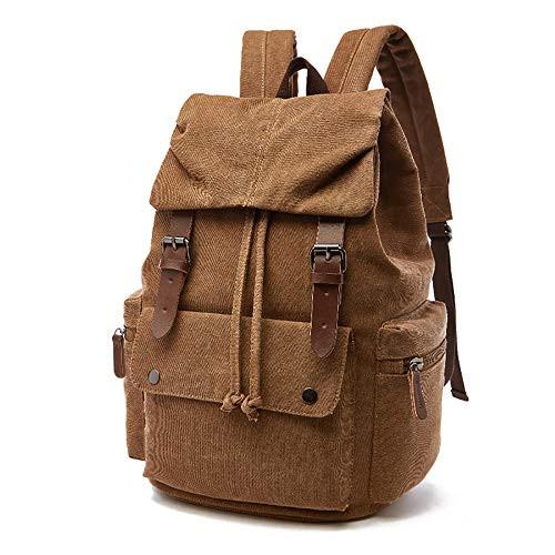 Only-bags.store Canvas Vintage Laptop-Rucksack, Rucksack für Wandern, Reisen, geräumige Tasche