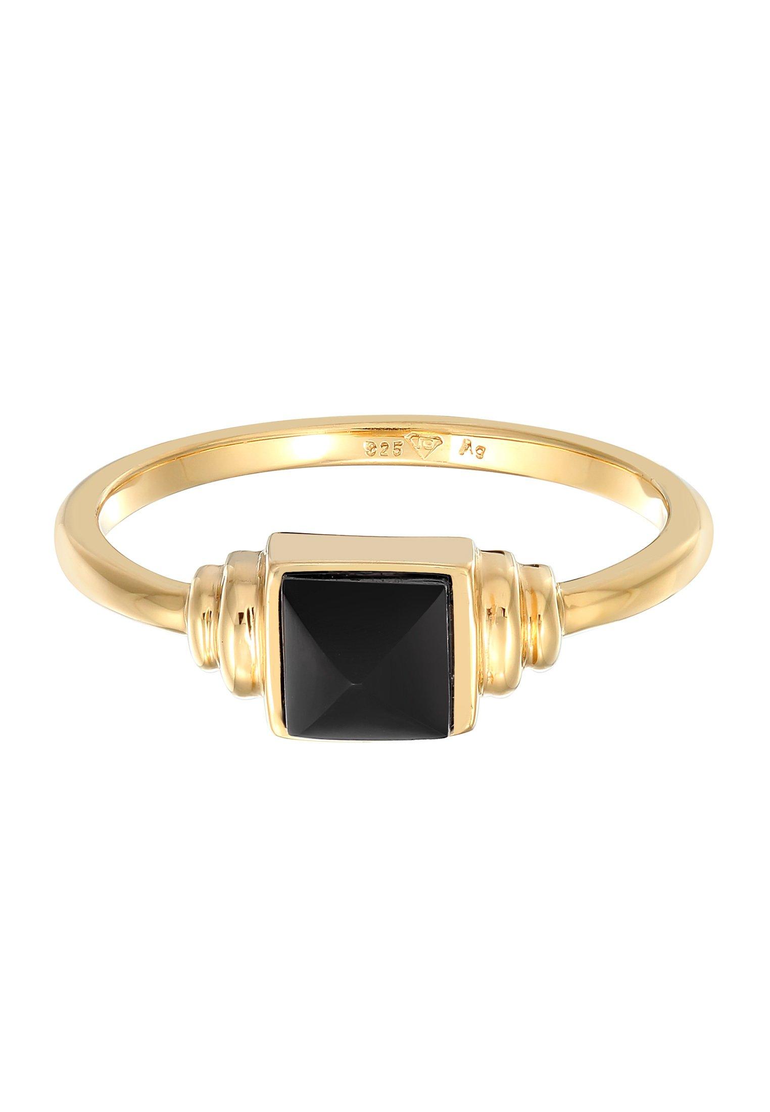 Elli Ring Onyx Quadrat Vintage