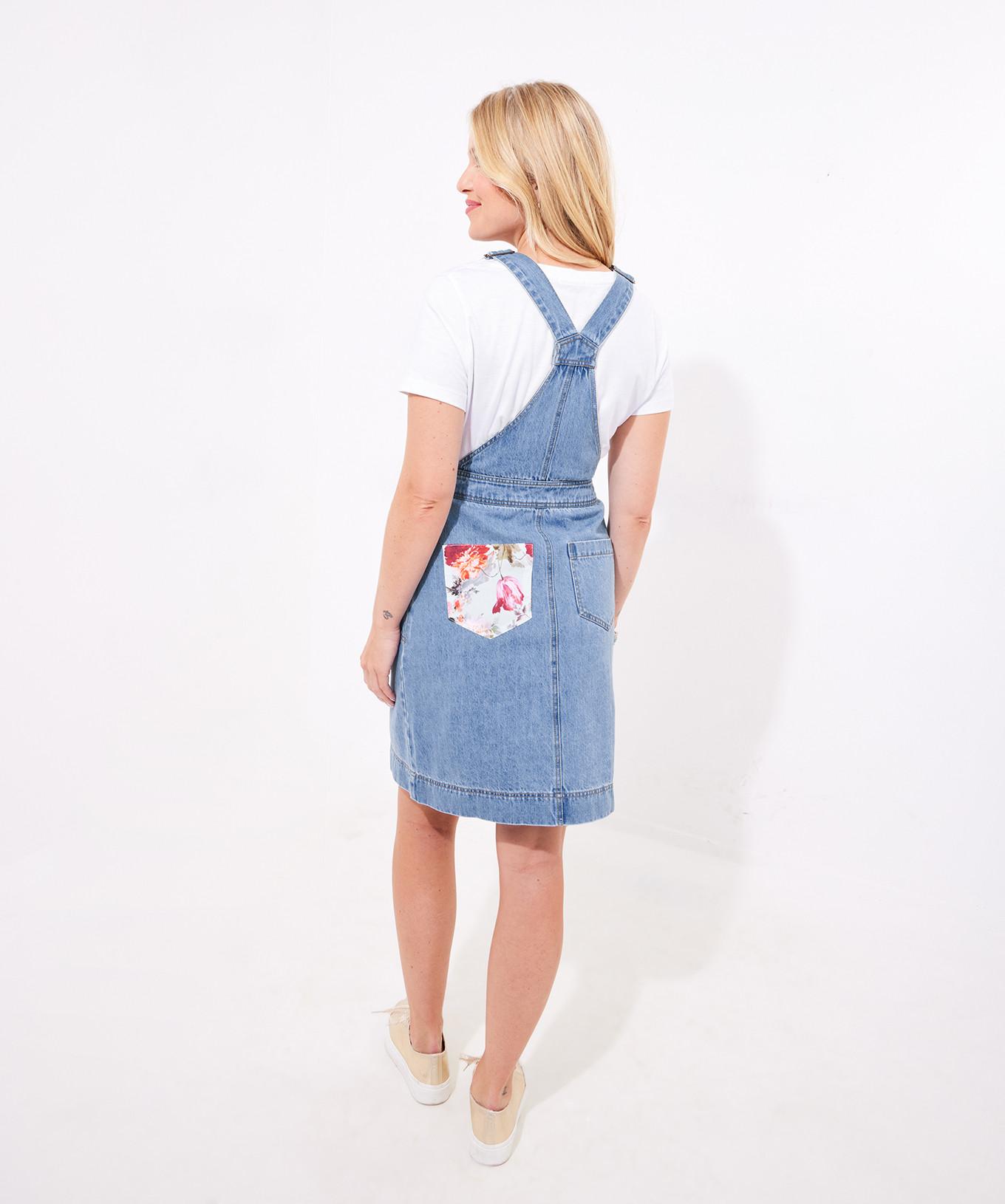 Joe Browns Geblümtes Denim Schürzenkleid mit Reissverschluss