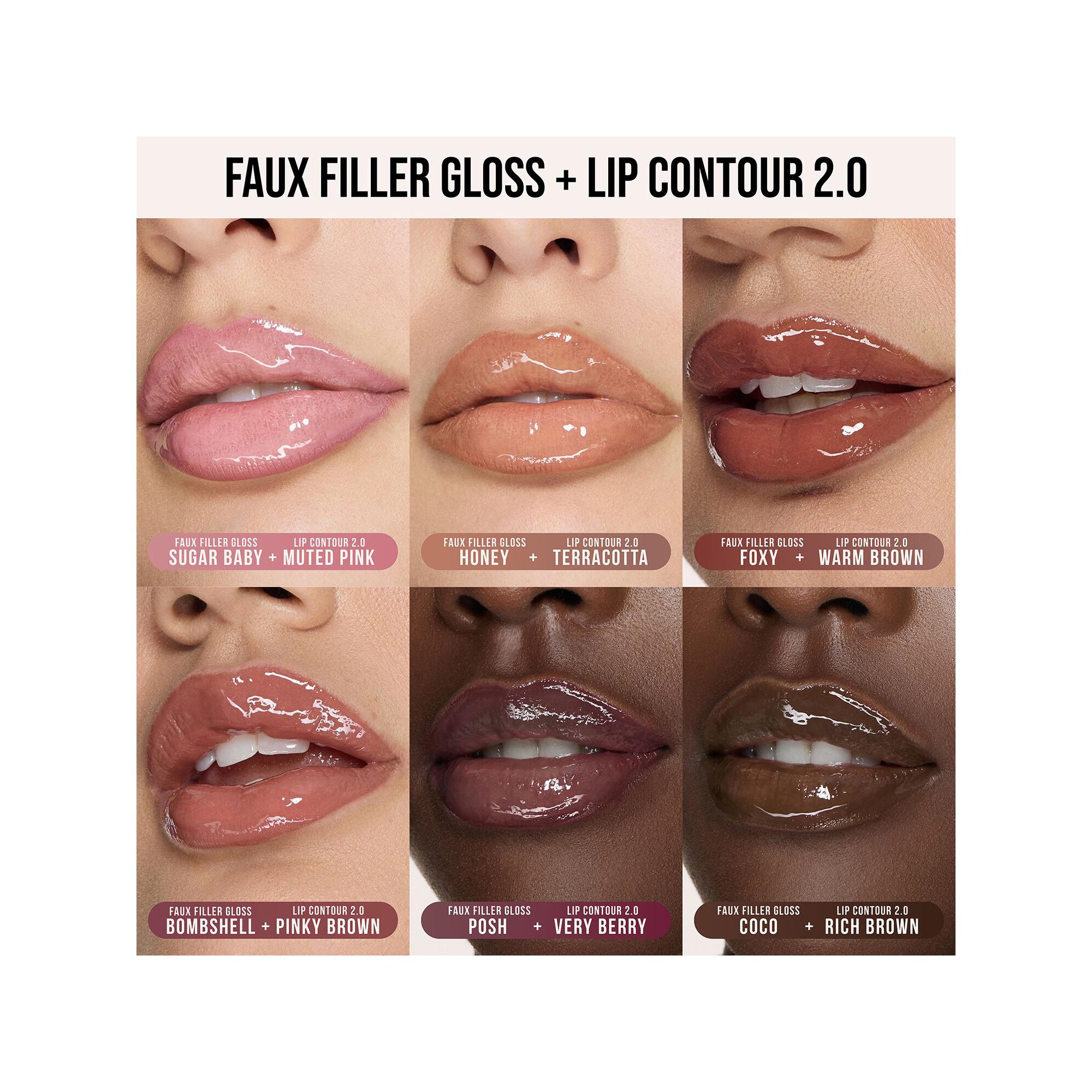 Huda Beauty FAUX FILLER LIP GLOSS FOXY Faux Filler - Hochglänzender Lipgloss