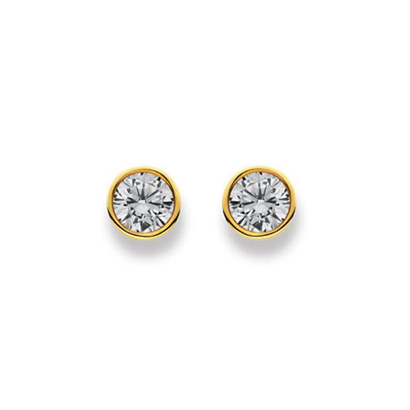 MUAU Schmuck Ohrstecker Gelbgold 750, 7mm