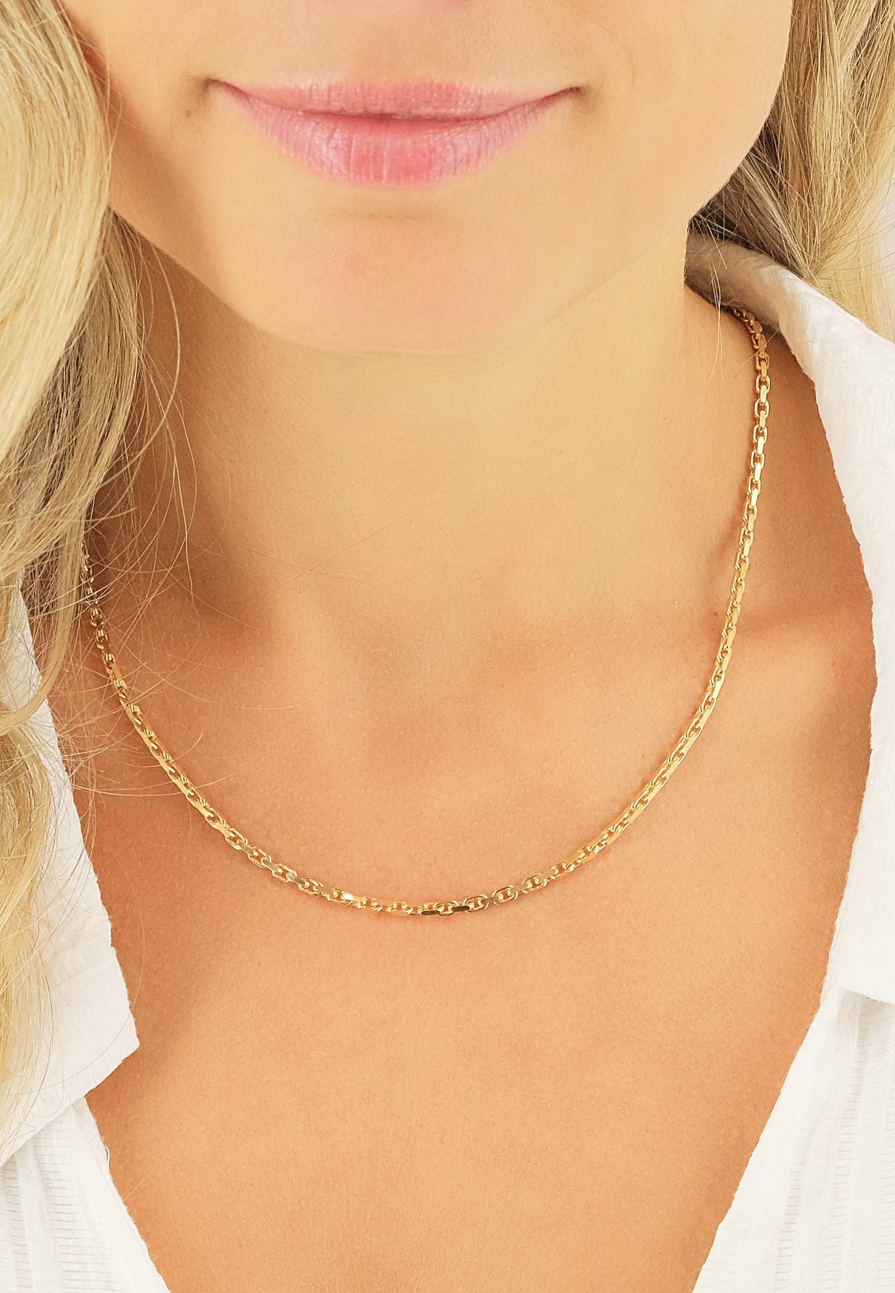 MUAU Schmuck Collier Anker Gelbgold 750, 2.6mm, 50cm